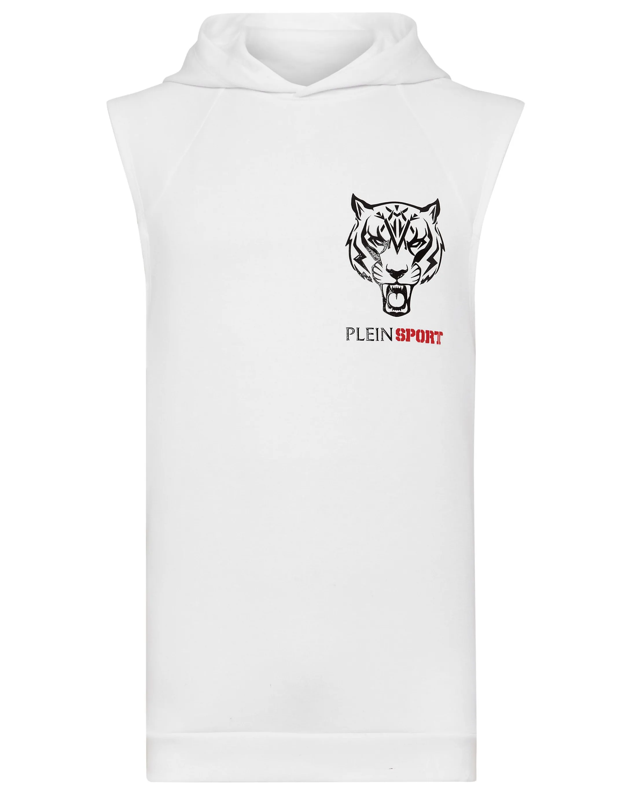 Store Plein Sport Sleeveless Hoodie Sweatshirt White