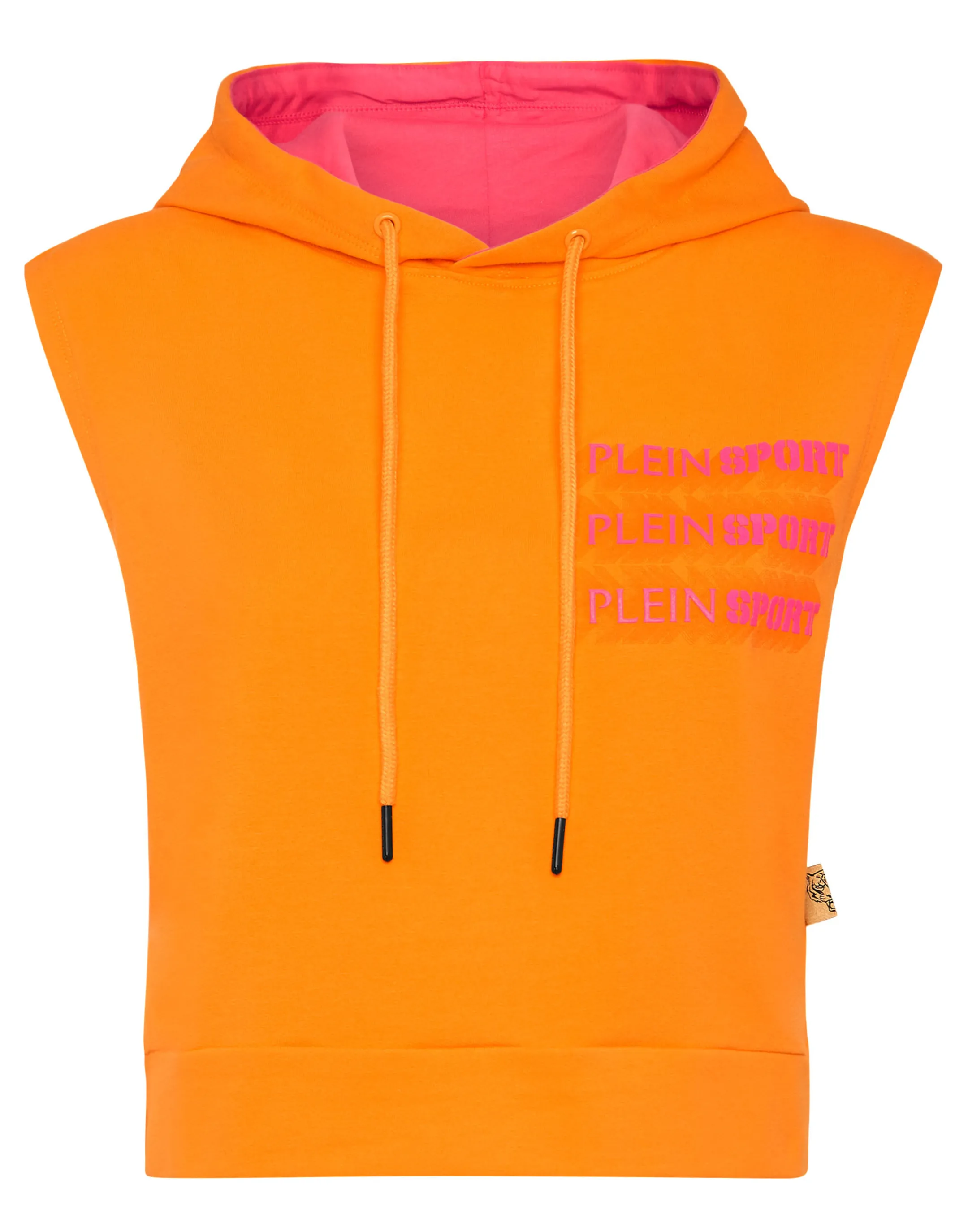 New Plein Sport Sleeveless Hoodie Sweatshirt Orange