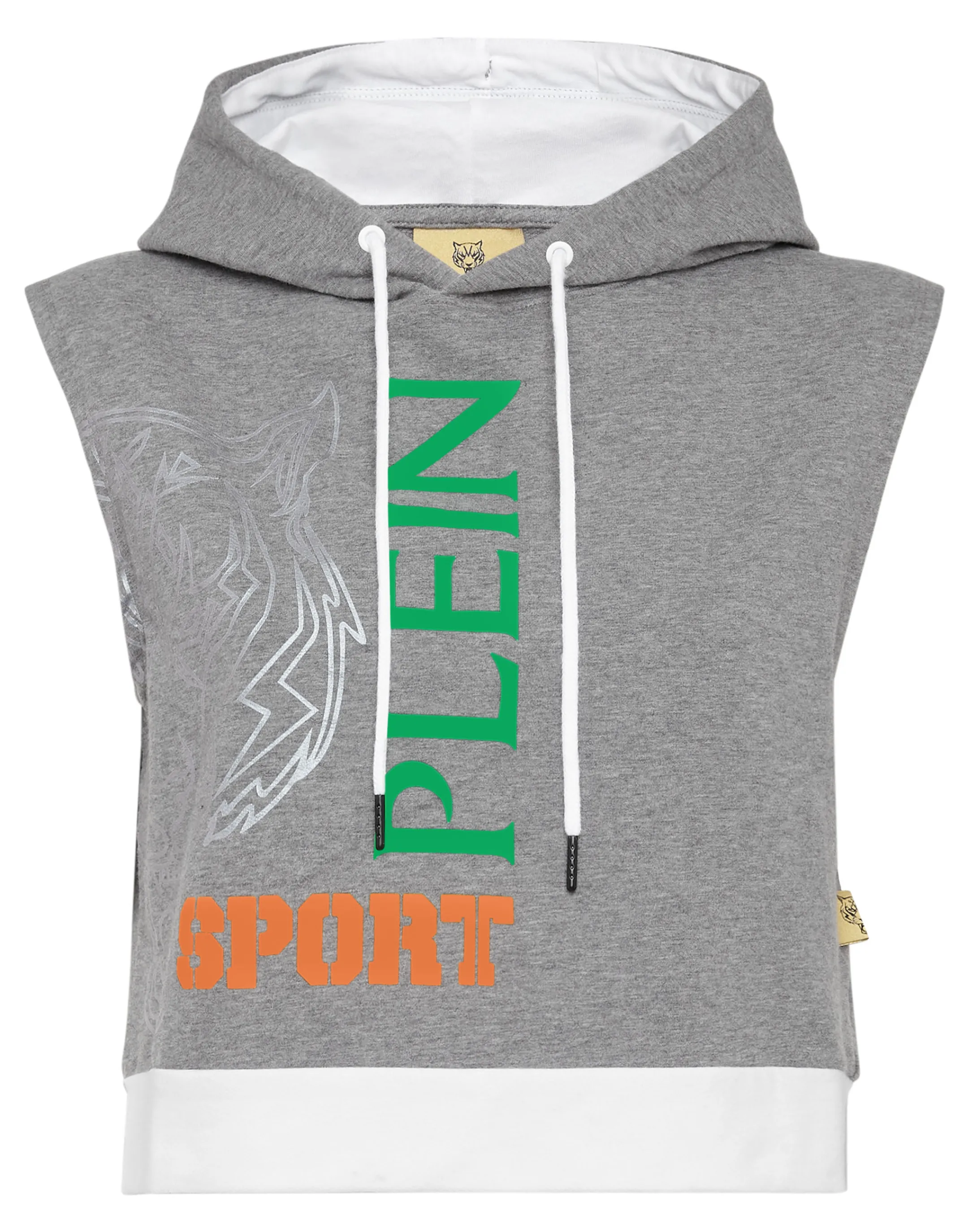 Flash Sale Plein Sport Sleeveless Hoodie Sweatshirt Grey