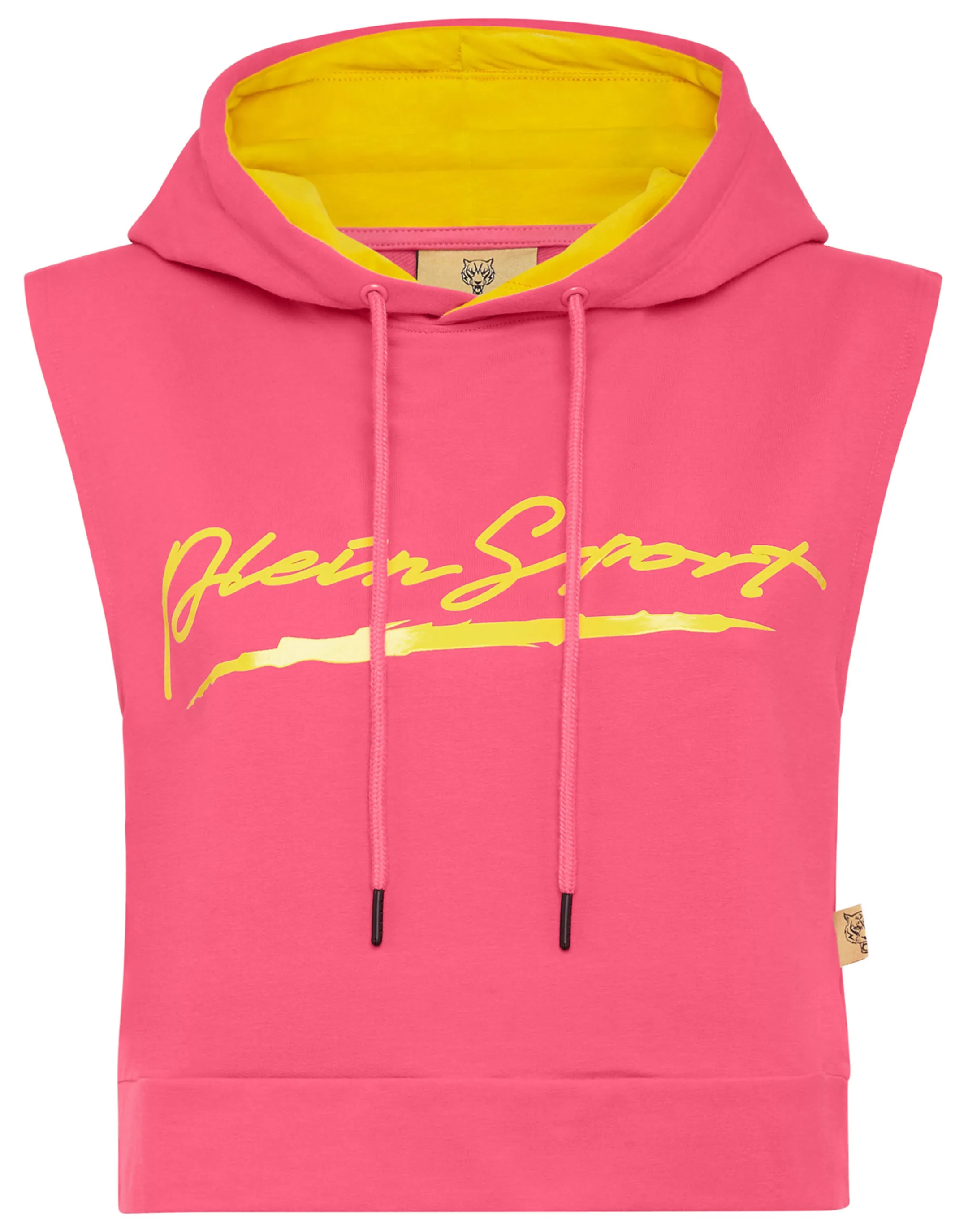 Cheap Plein Sport Sleeveless Hoodie Sweatshirt Fuxia