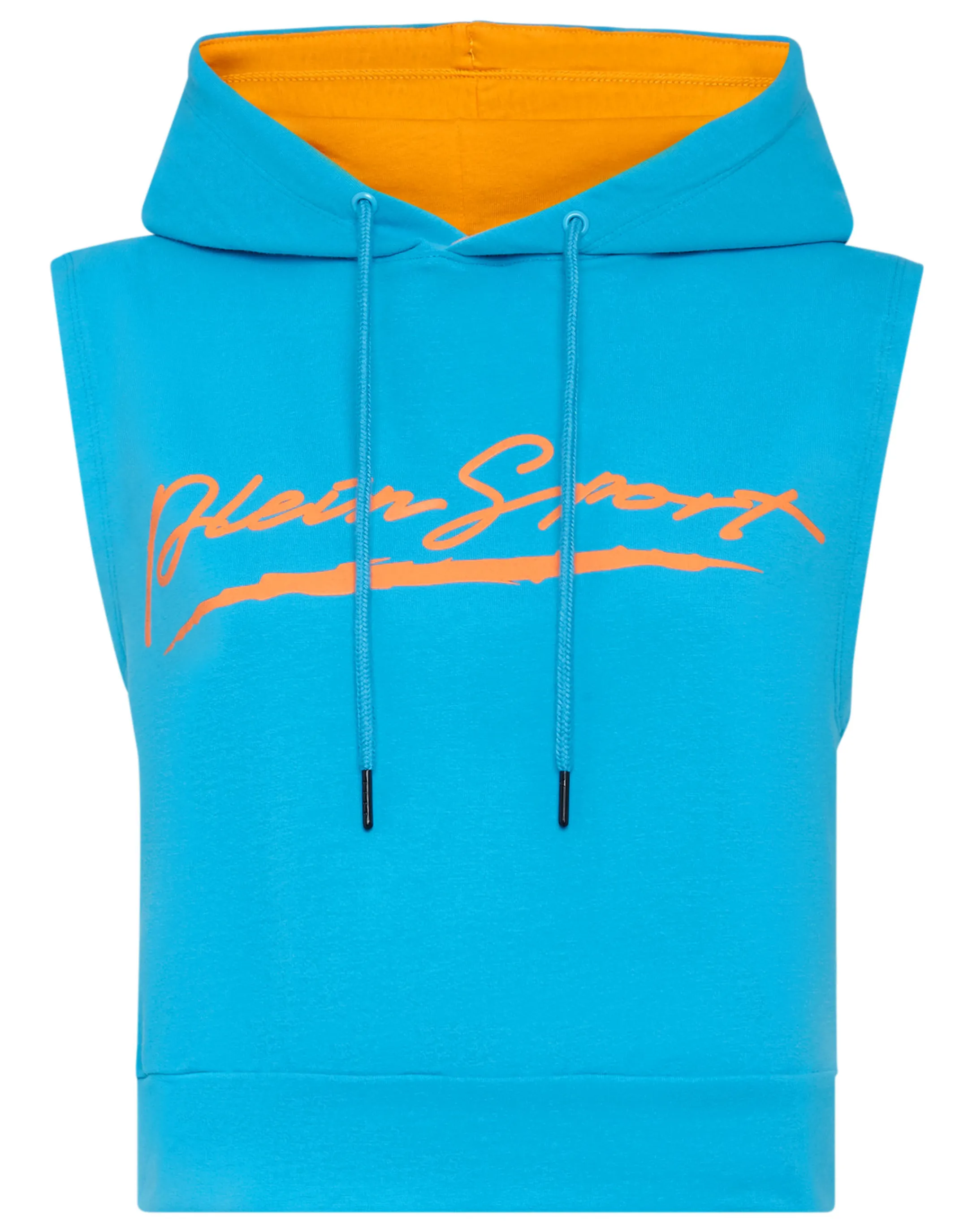 Best Sale Plein Sport Sleeveless Hoodie Sweatshirt Middle Blue