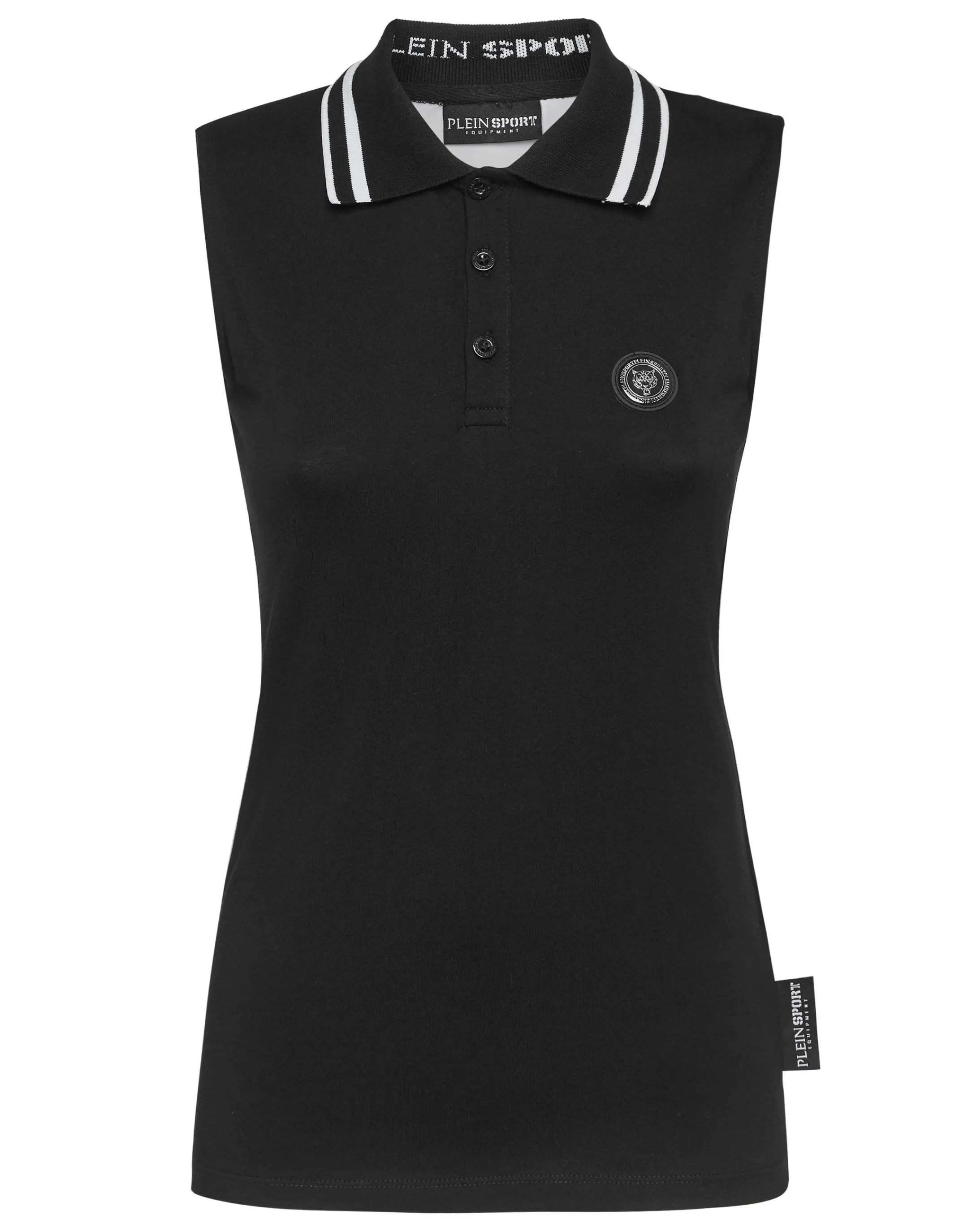 Cheap Plein Sport Sleeveless Polo Shirt Black