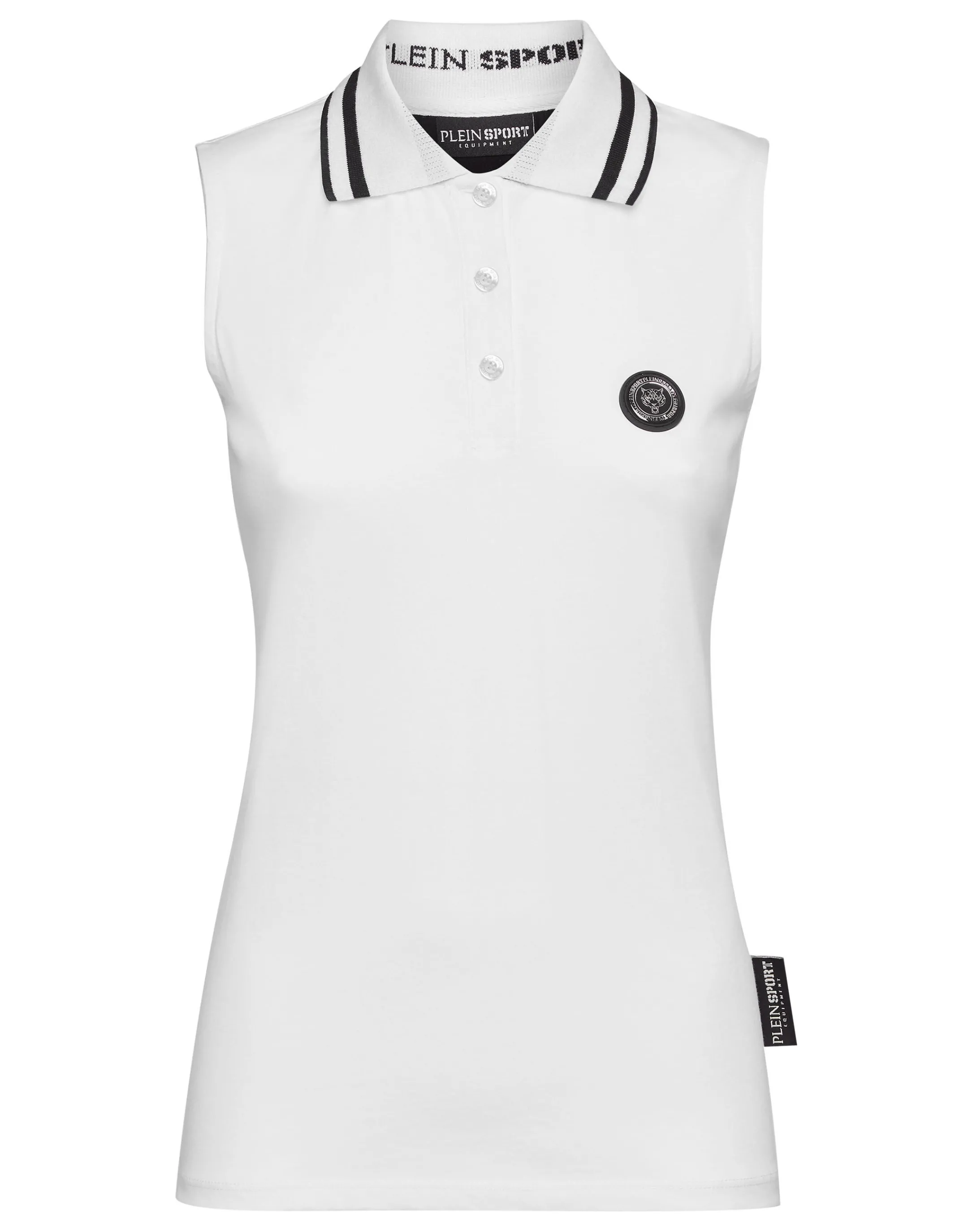 Discount Plein Sport Sleeveless Polo Shirt White