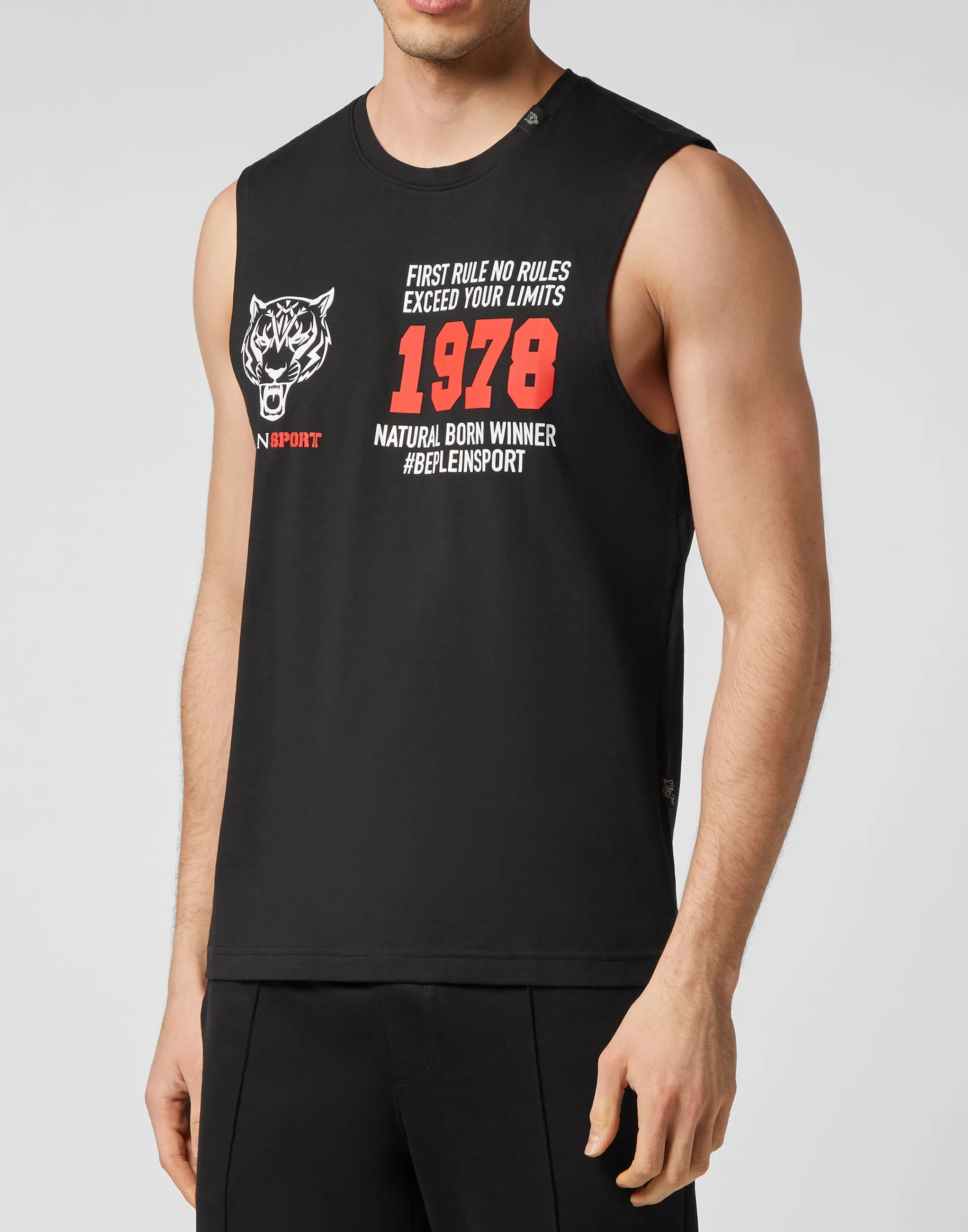 Hot Plein Sport Sleeveless T-Shirt Black / Red