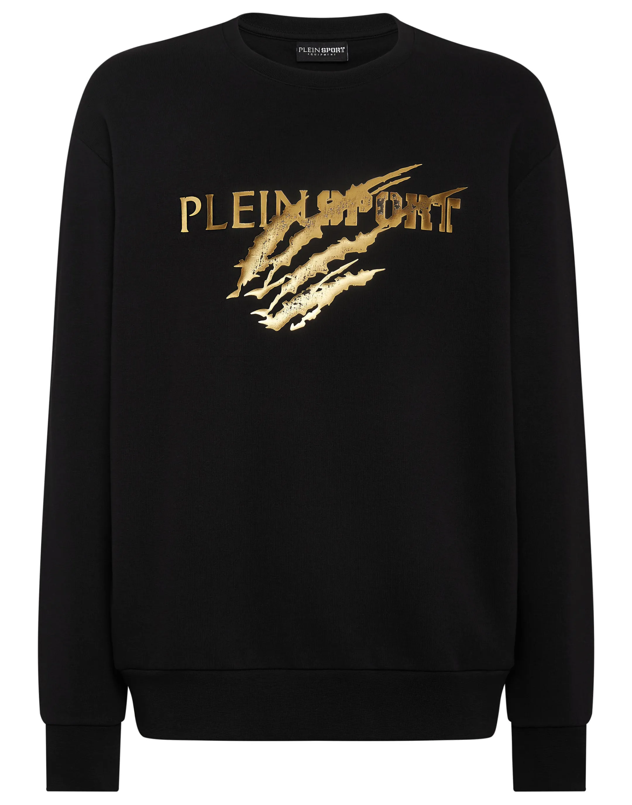 Best Plein Sport Sweatshirt Ls Scratch Black/Light Gold