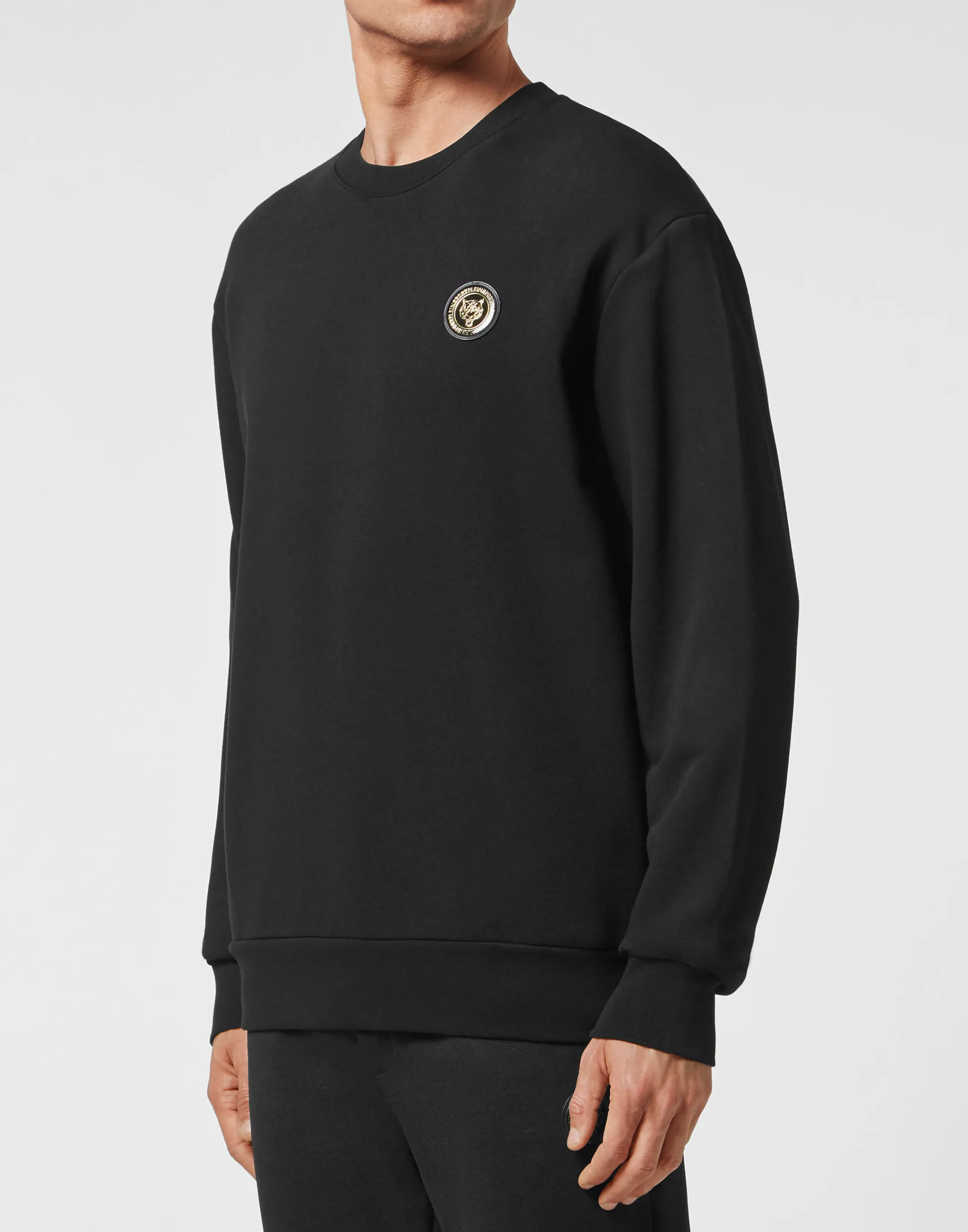 Sale Plein Sport Sweatshirt Ls Statement Black / Gold