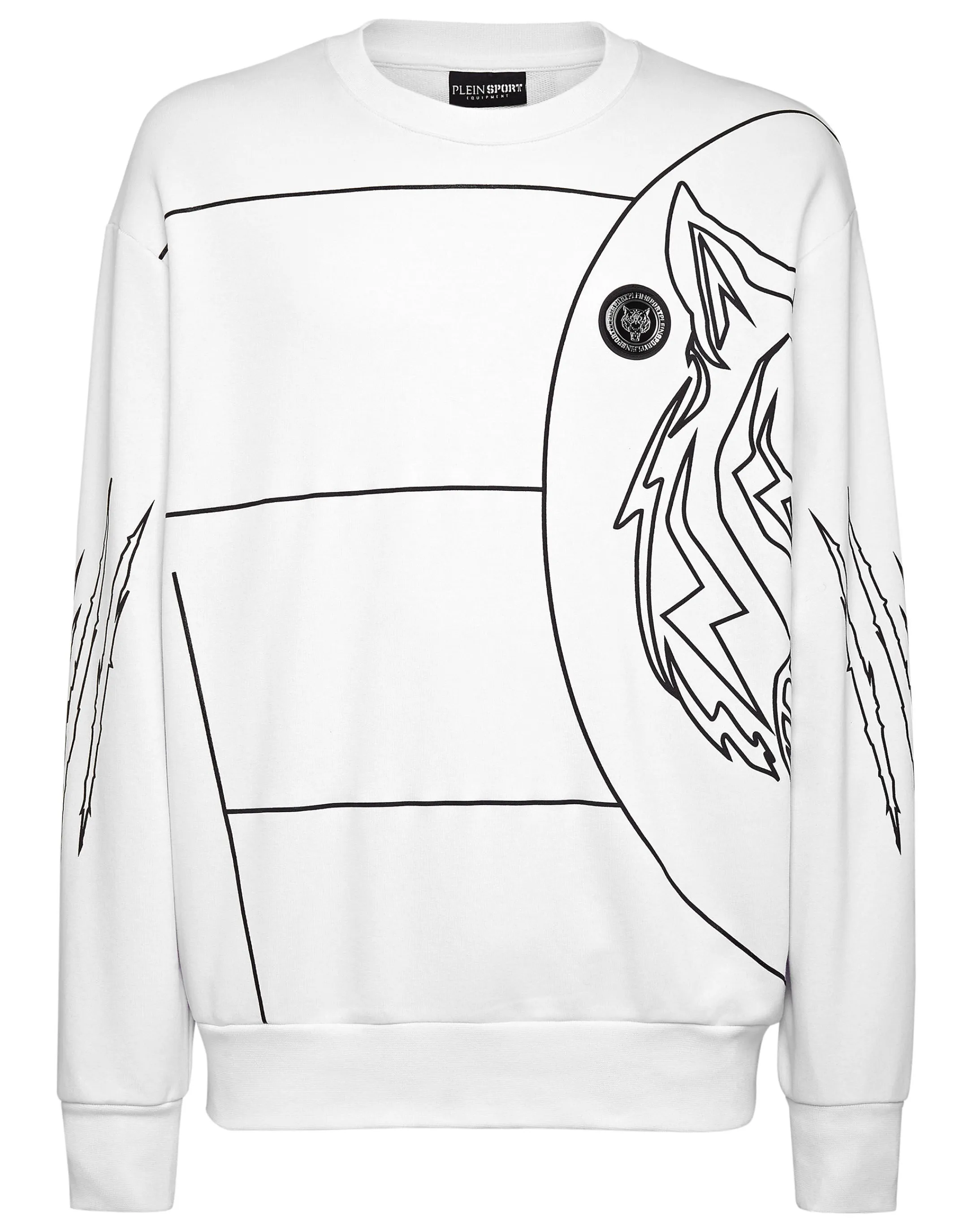 Best Plein Sport Sweatshirt Ls Tiger White / Black