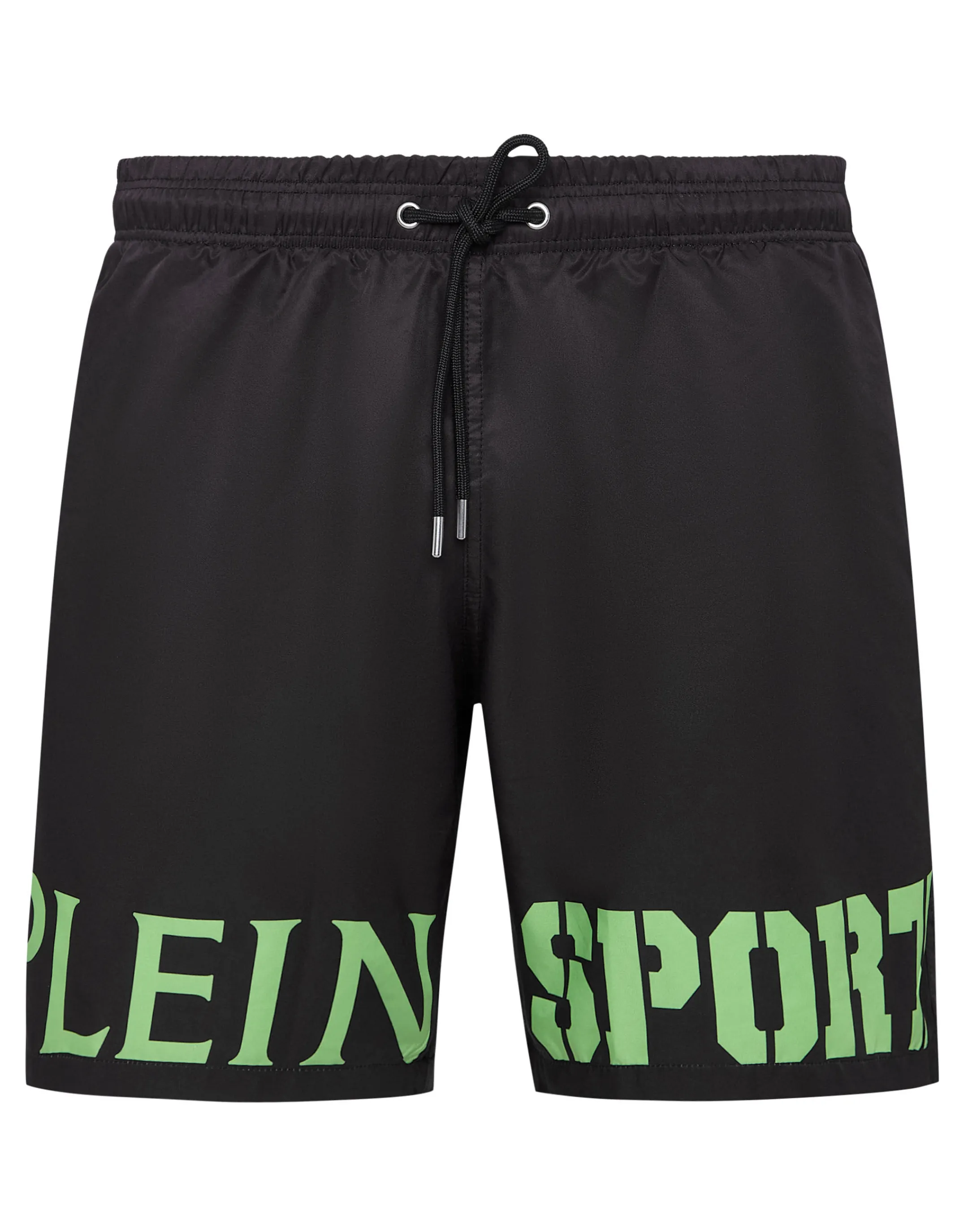 Cheap Plein Sport Swim-Trunks Black+Green Fluo