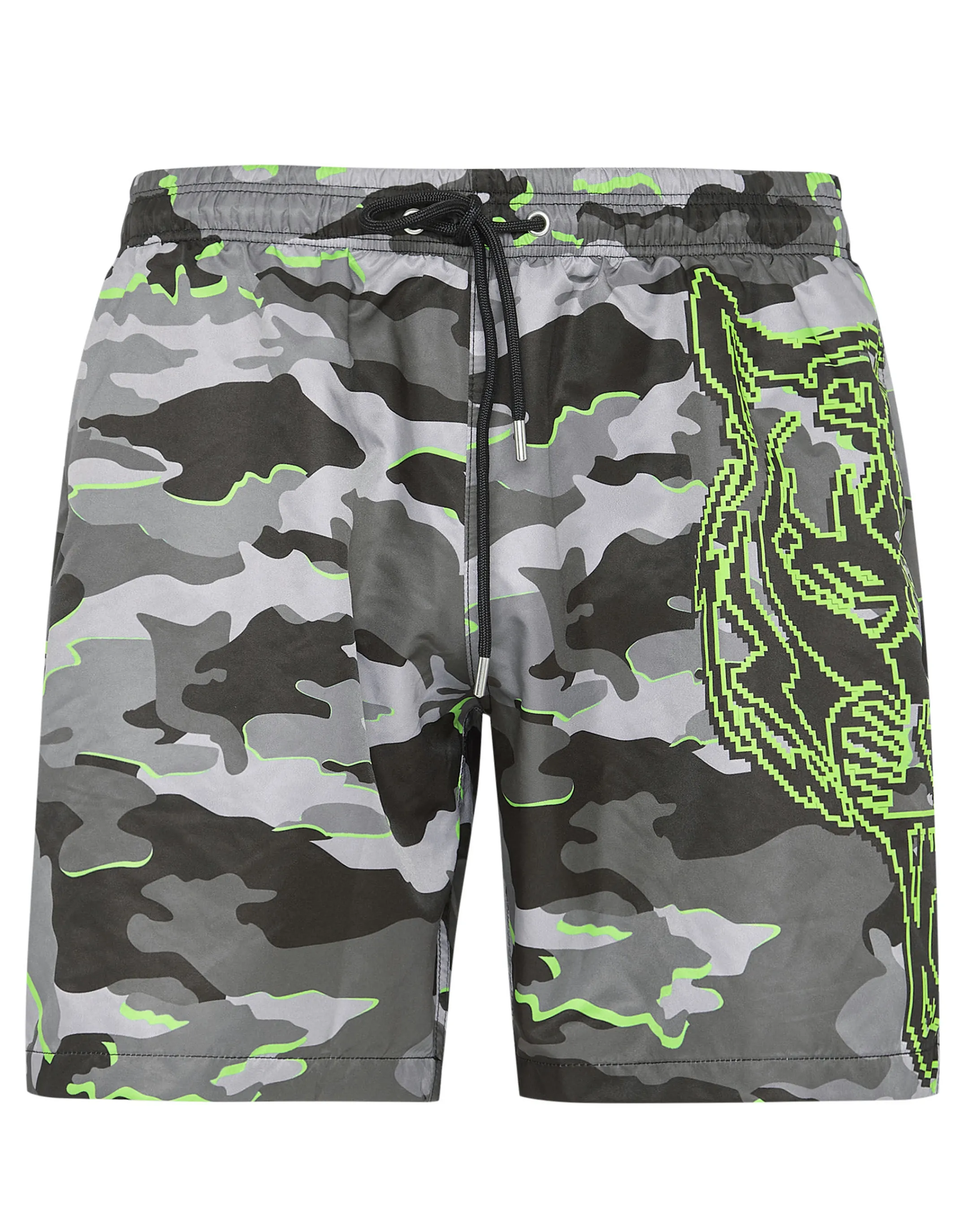 Online Plein Sport Swim-Trunks Neon Amazon Edition (Camouflage) Black+Green Fluo