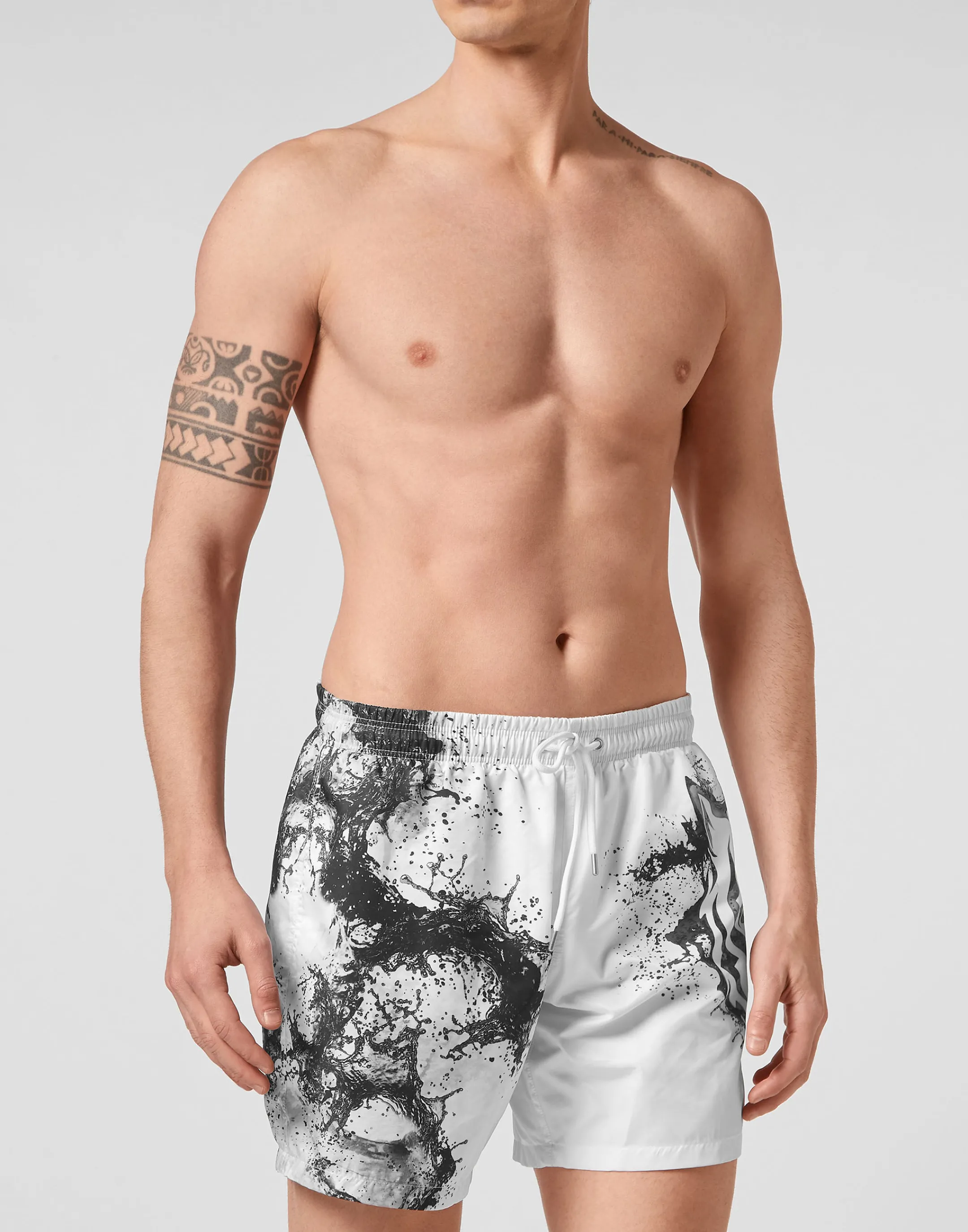 Best Plein Sport Swim-Trunks Splash Extreme White / Black