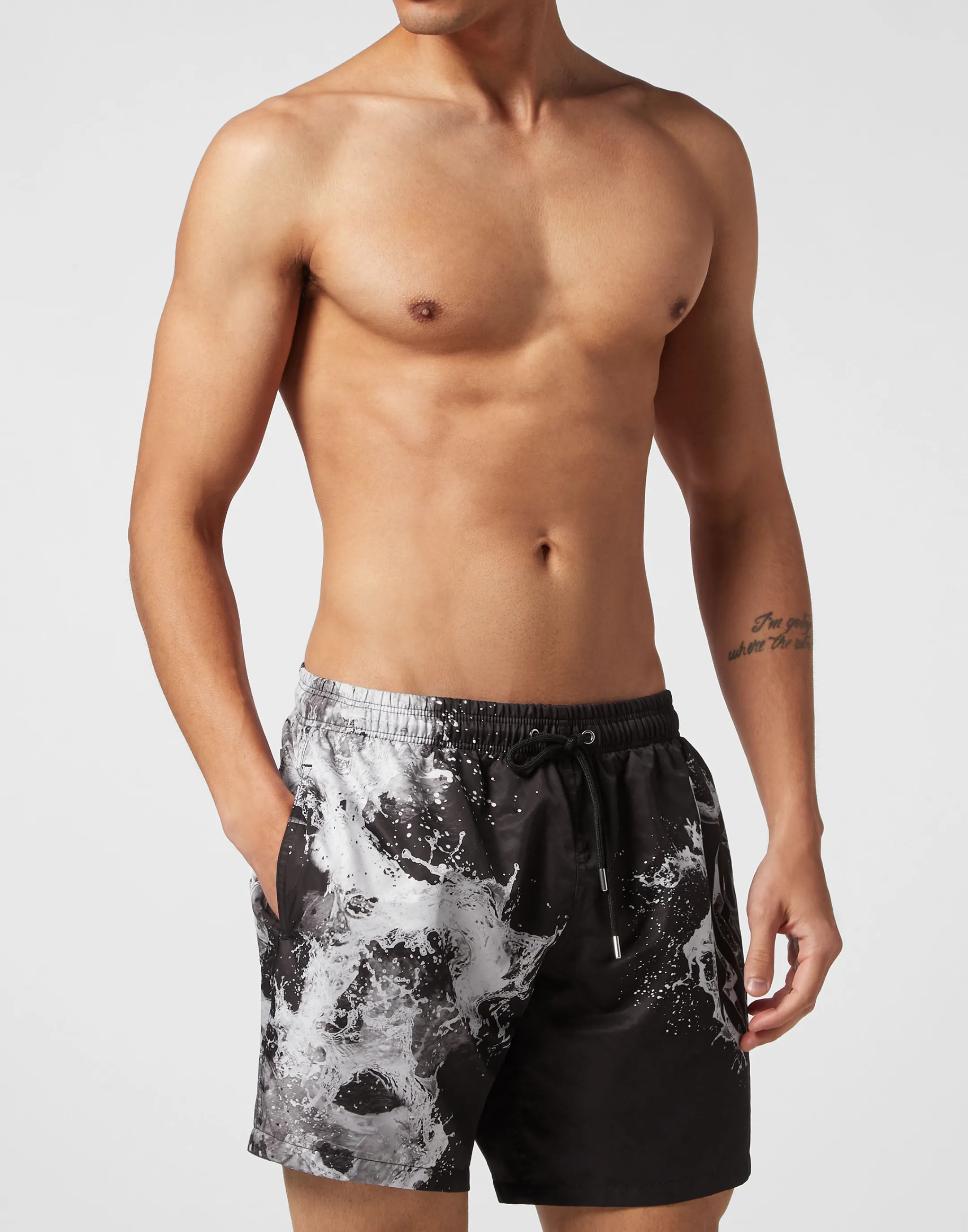 Online Plein Sport Swim-Trunks Splash Extreme Black / White