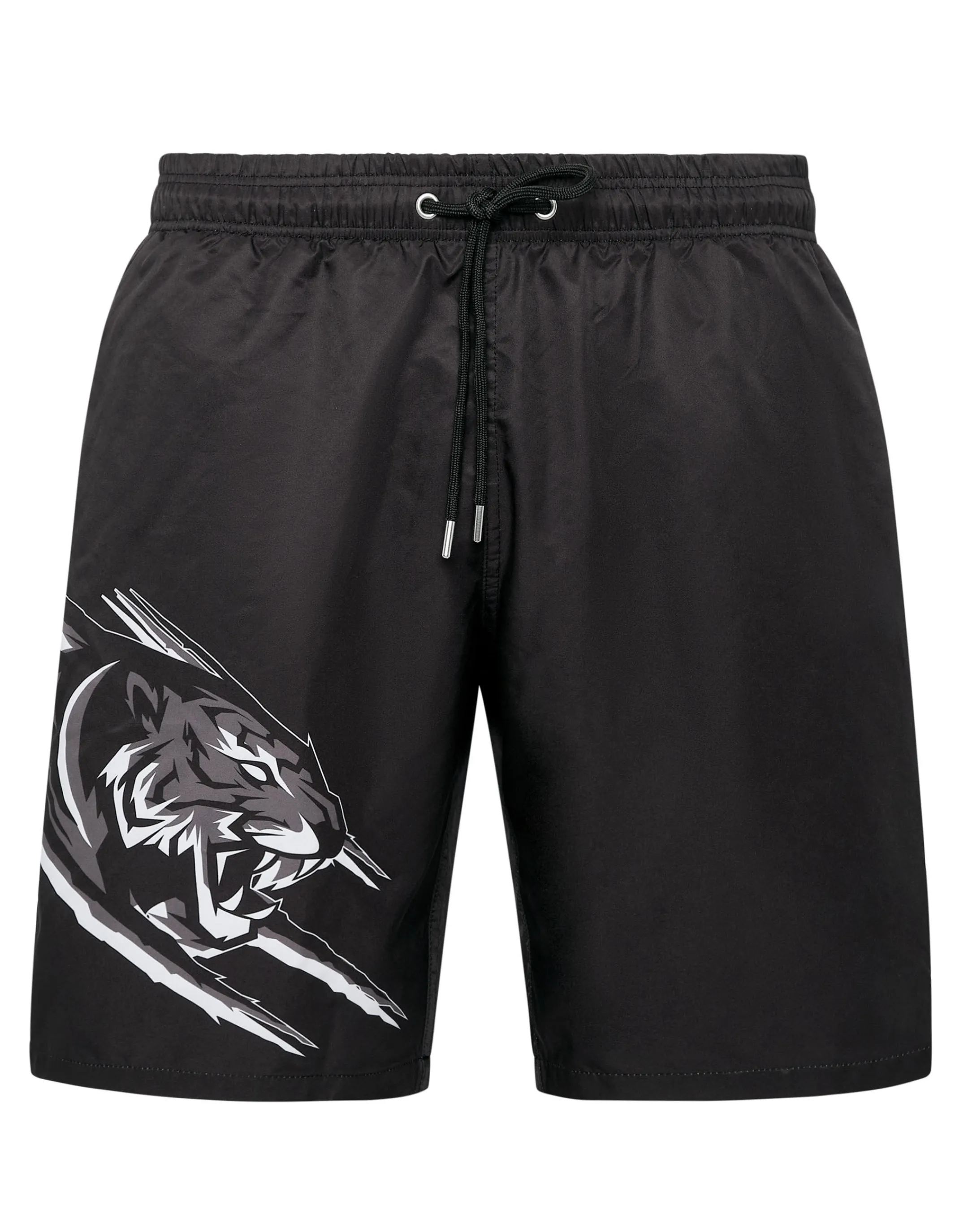 Outlet Plein Sport Swim-Trunks Tiger Black / White