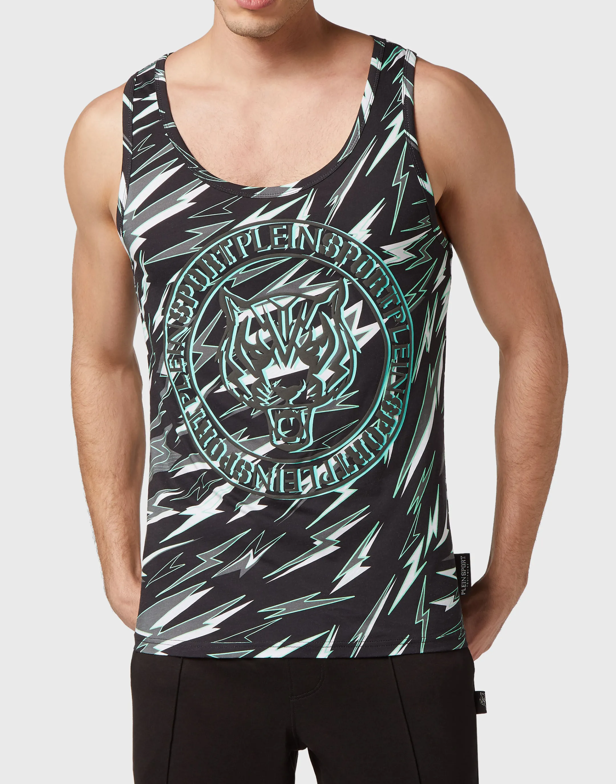 Fashion Plein Sport Tank Top Black/Mint Green