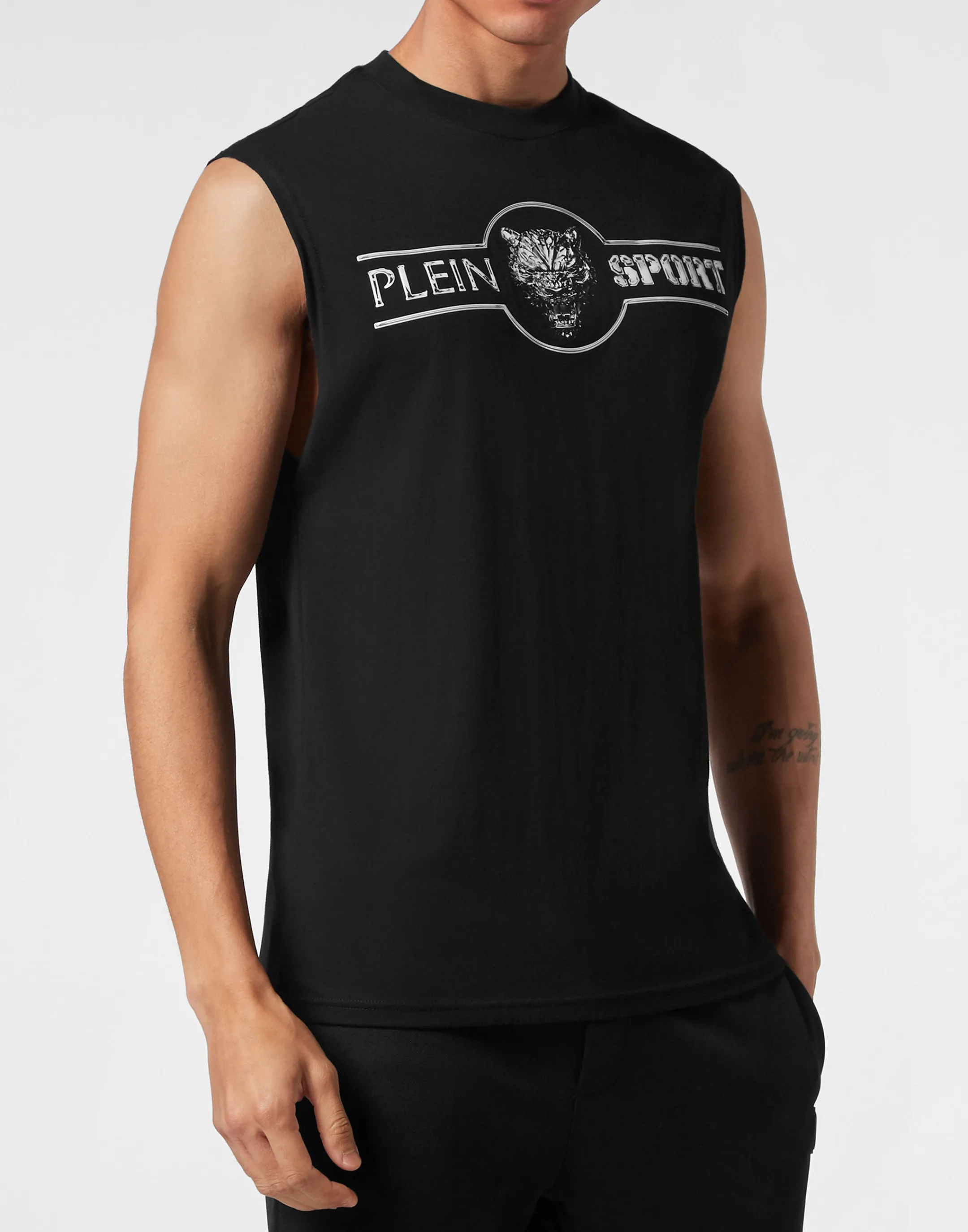 Best Sale Plein Sport Tank Top Chrome Scratch Edition Black