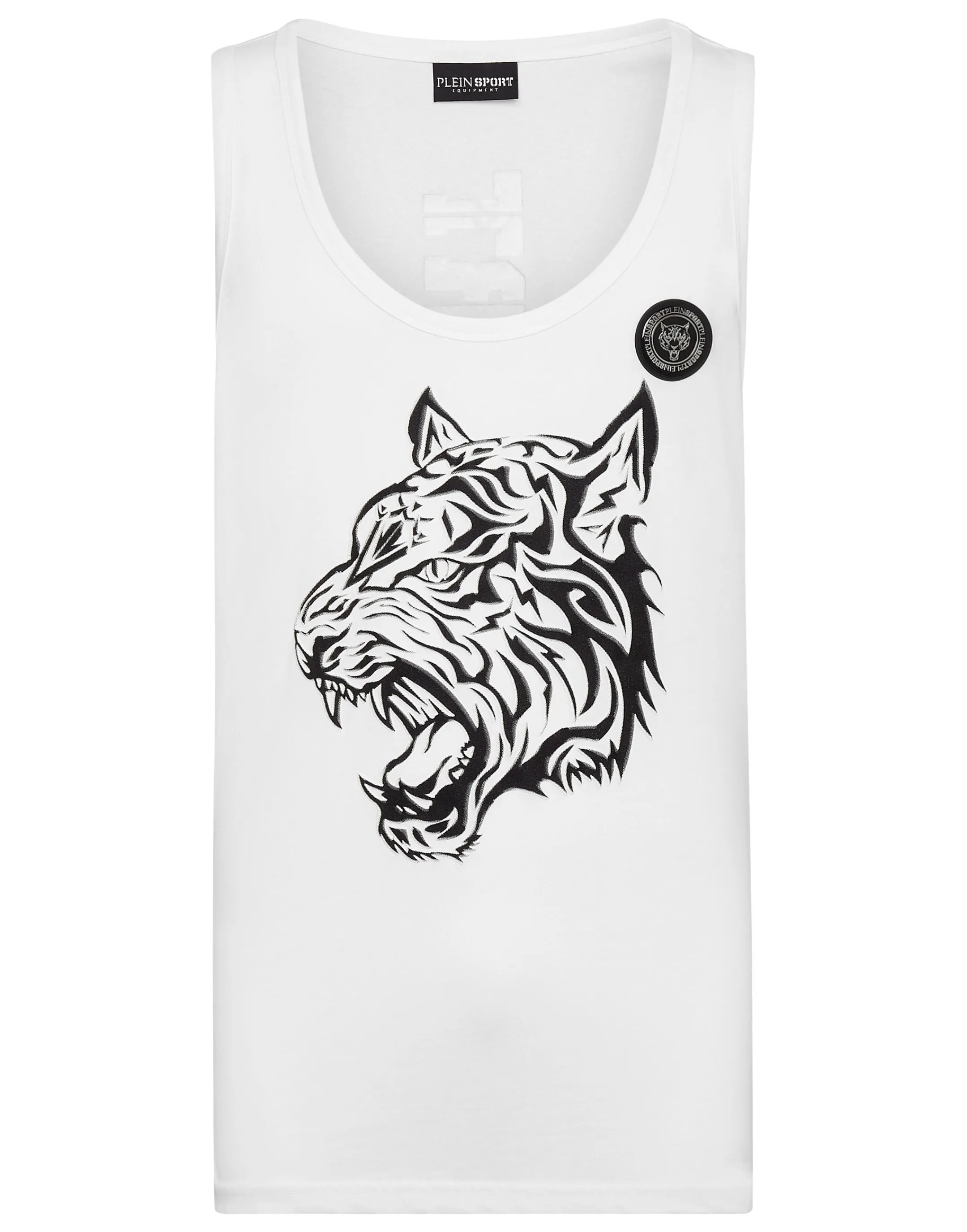 Best Plein Sport Tank Top Tiger White / Black