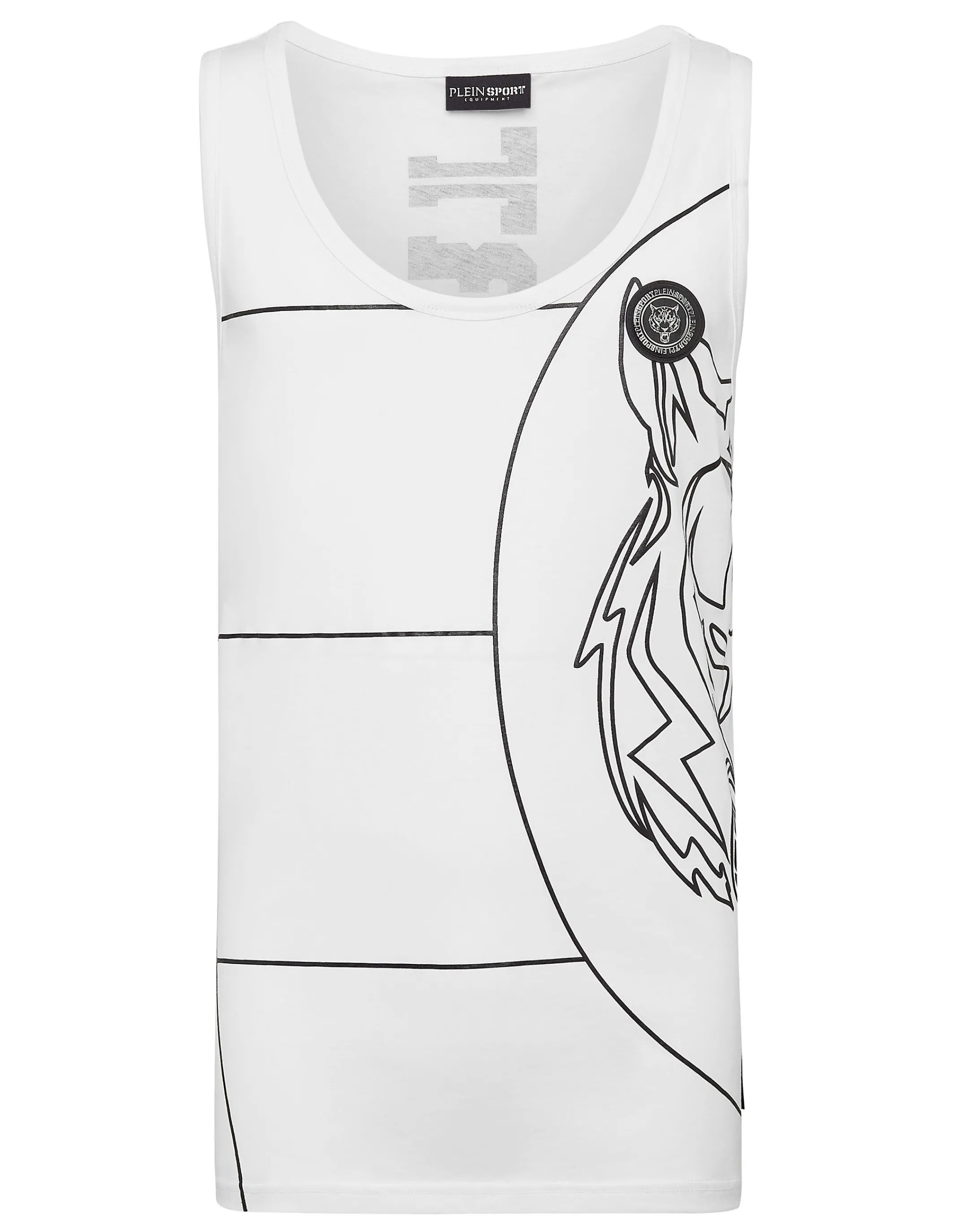 Best Plein Sport Tank Top Tiger White / Black