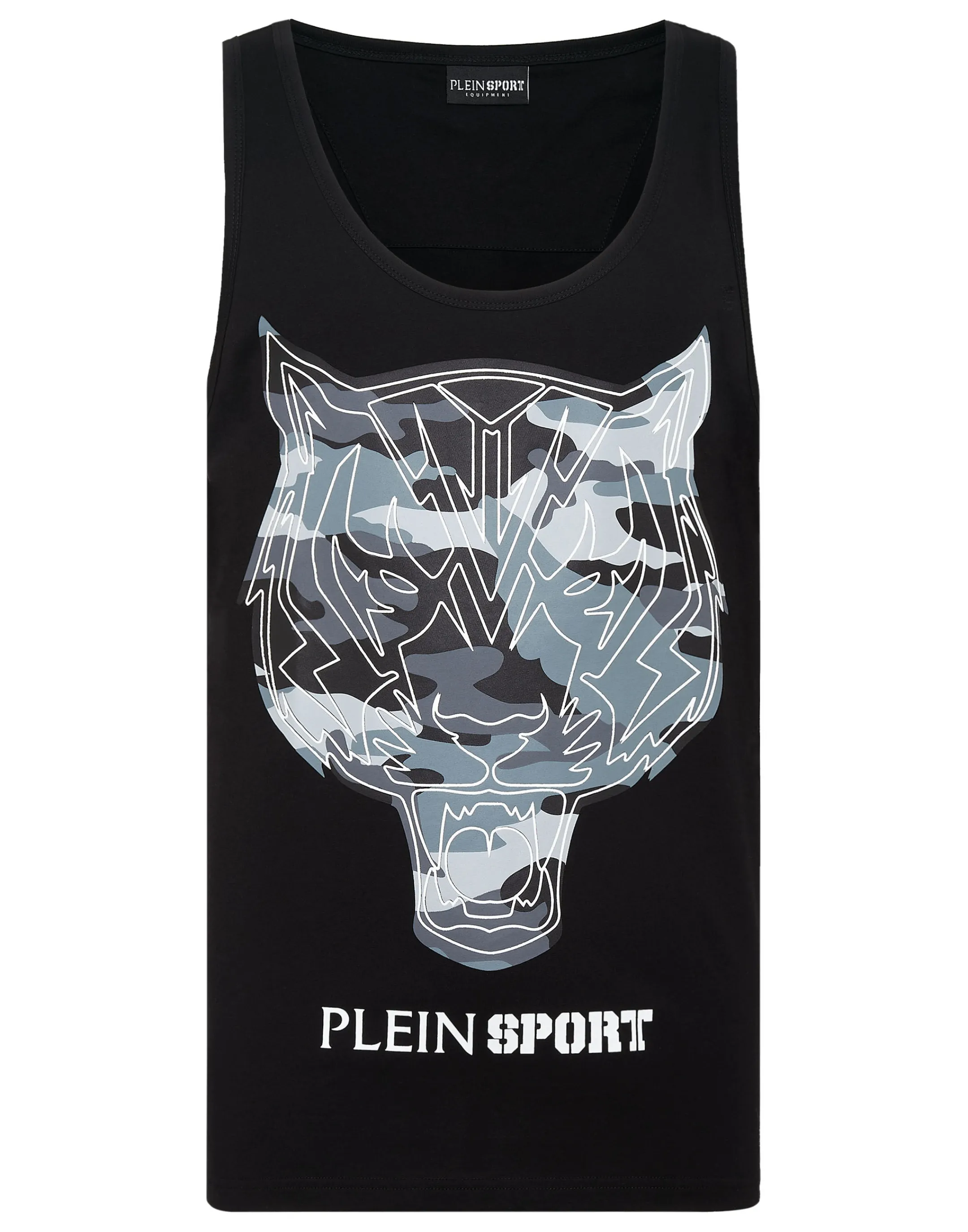 Shop Plein Sport Tank Top Tiger Black / White