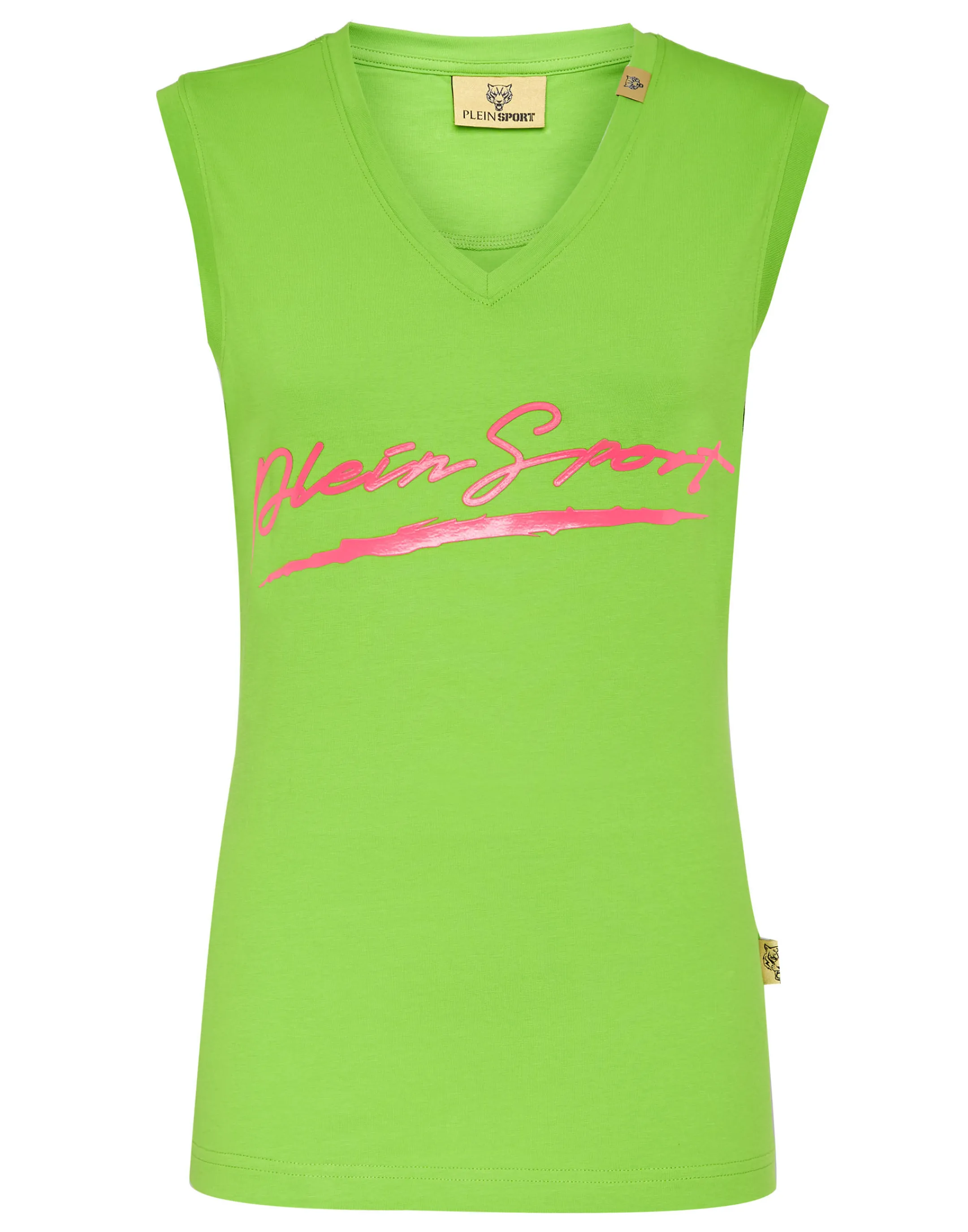 Outlet Plein Sport T-Shirt Round Neck Green Fluo