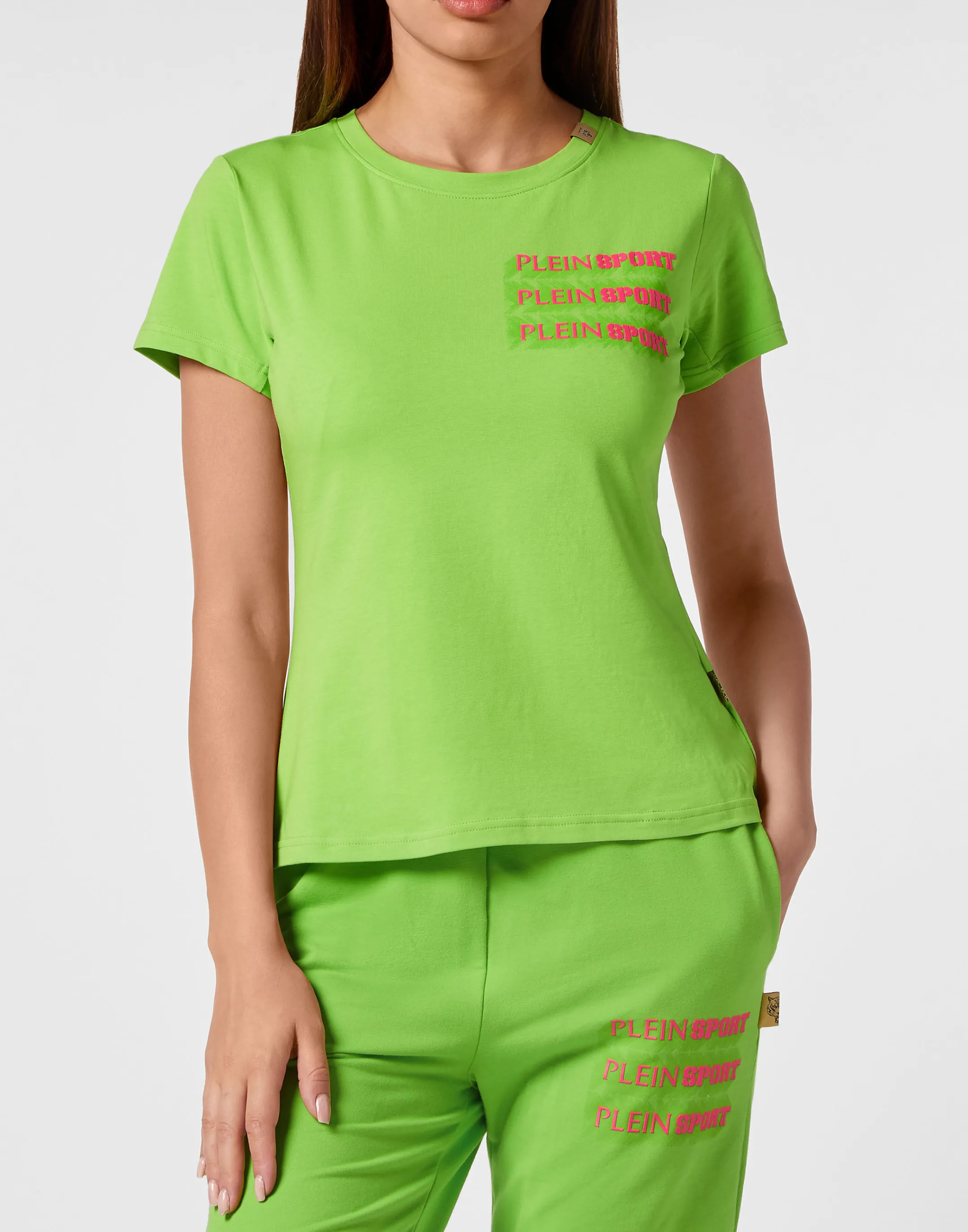 New Plein Sport T-Shirt Round Neck Green Fluo