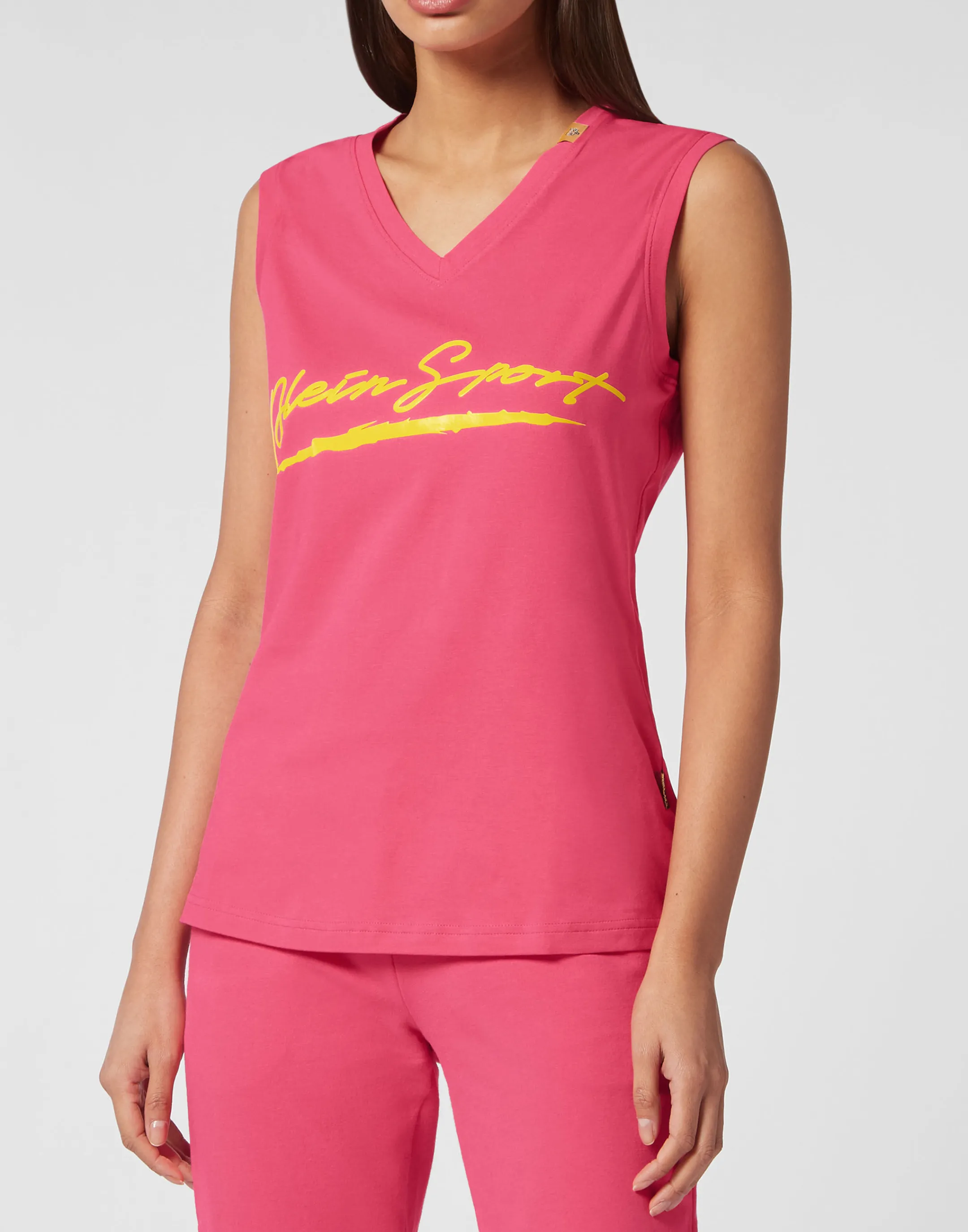 Outlet Plein Sport T-Shirt Round Neck Fuxia