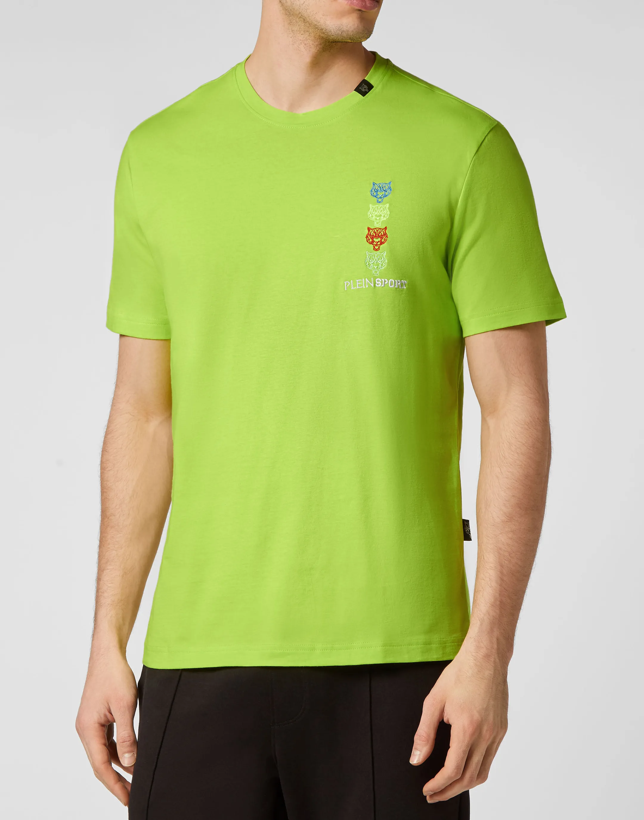 Best Sale Plein Sport T-Shirt Round Neck Yellow Fluo