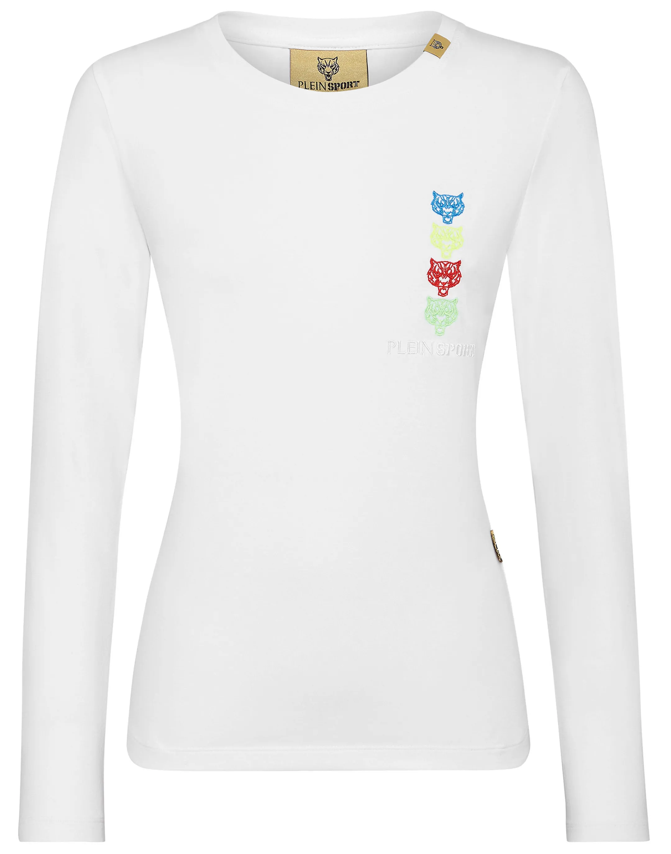 Best Sale Plein Sport T-Shirt Round Neck Ls White