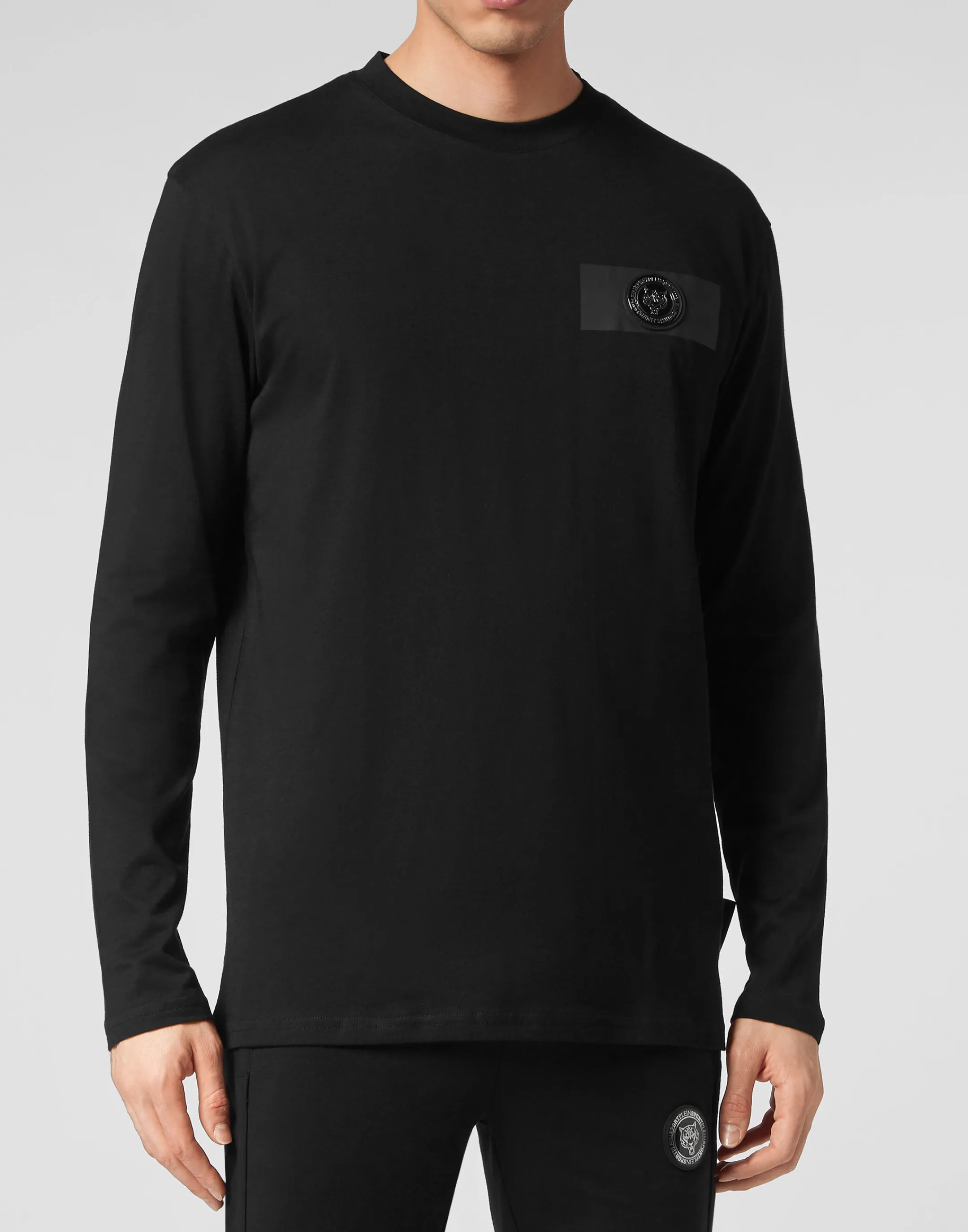 Cheap Plein Sport T-Shirt Round Neck Ls Black / Black