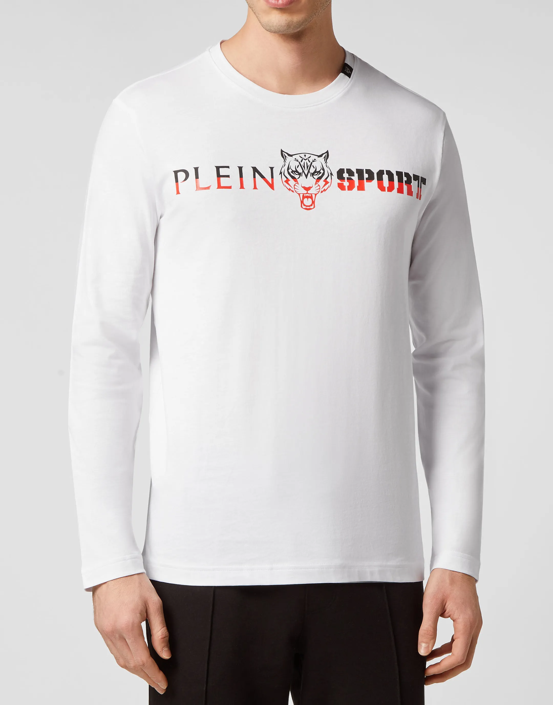 Cheap Plein Sport T-Shirt Round Neck Ls White