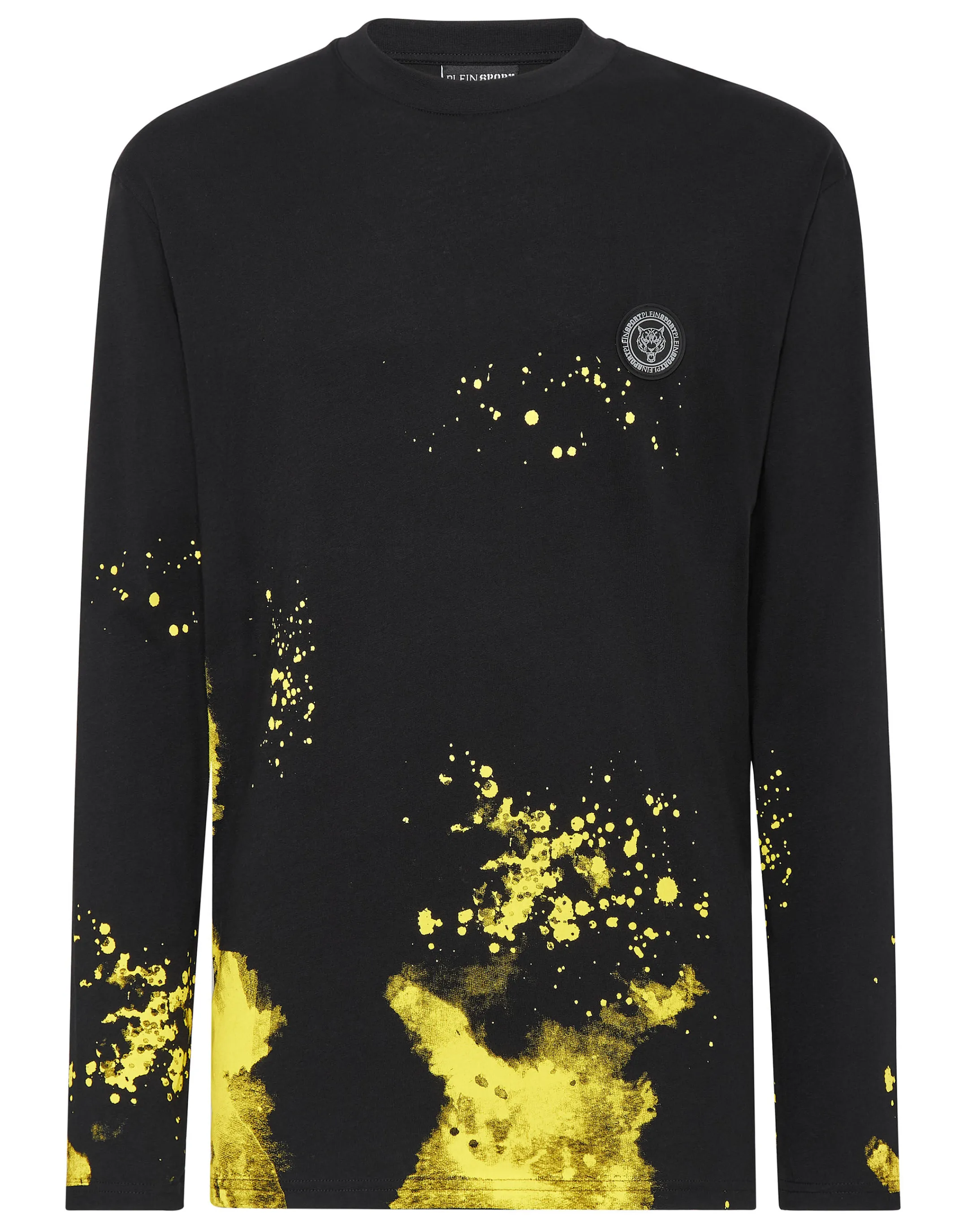 Store Plein Sport T-Shirt Round Neck Ls Tiger Black/Yellow Fluo