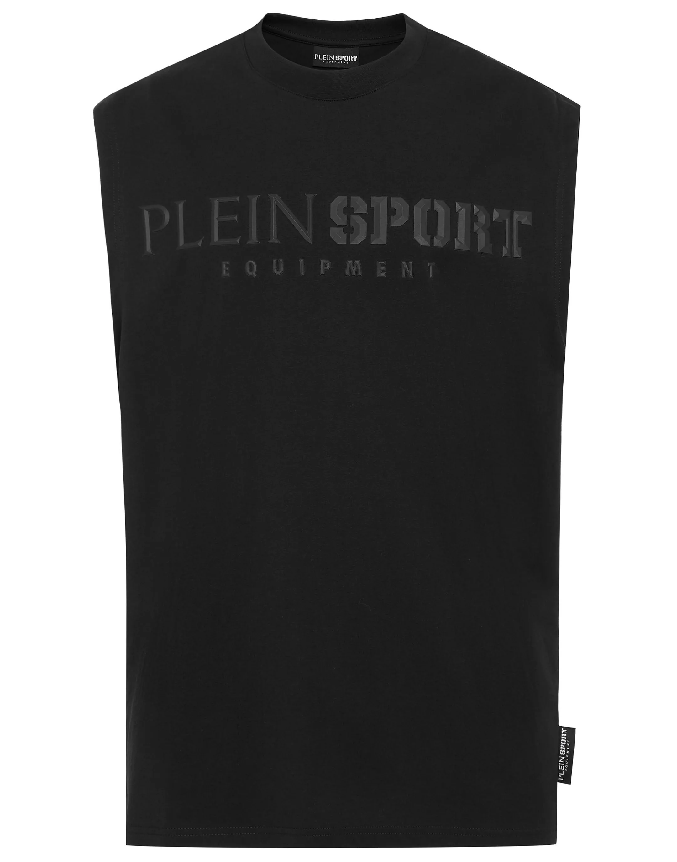 Cheap Plein Sport T-Shirt Round Neck Sleeveless Statement Black