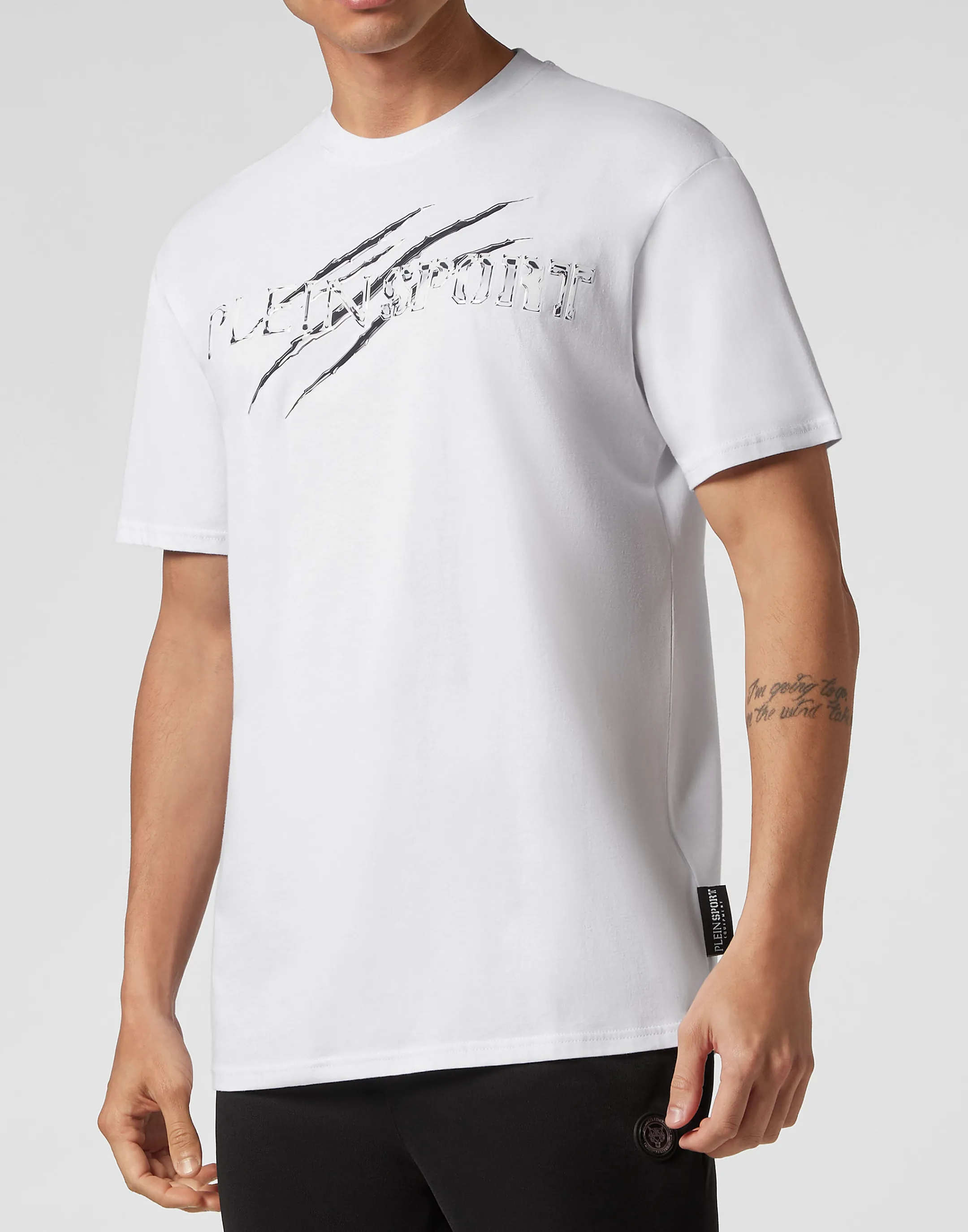 Flash Sale Plein Sport T-Shirt Round Neck Ss Chrome Scratch Edition White