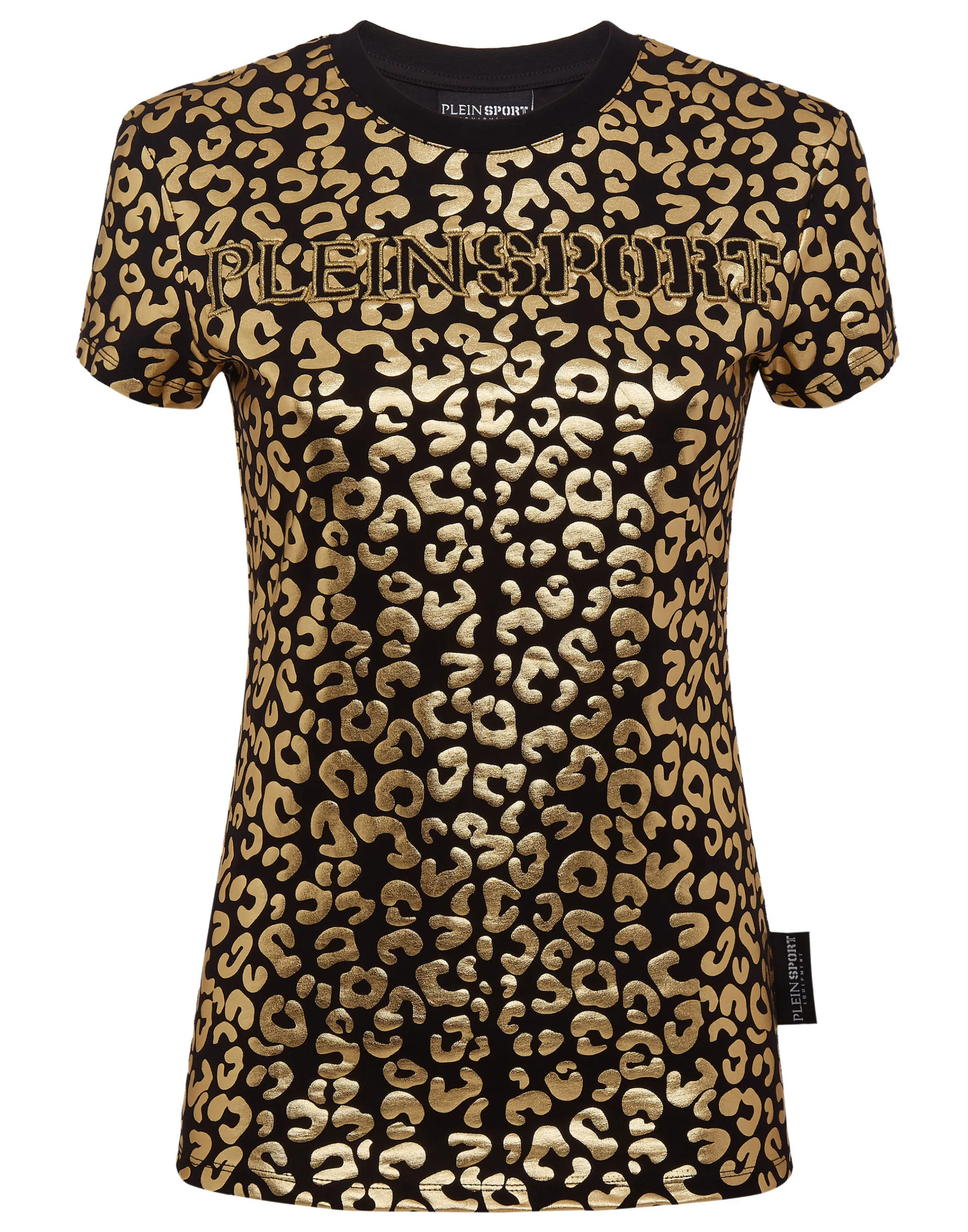 Clearance Plein Sport T-Shirt Round Neck Ss Leopard Gold