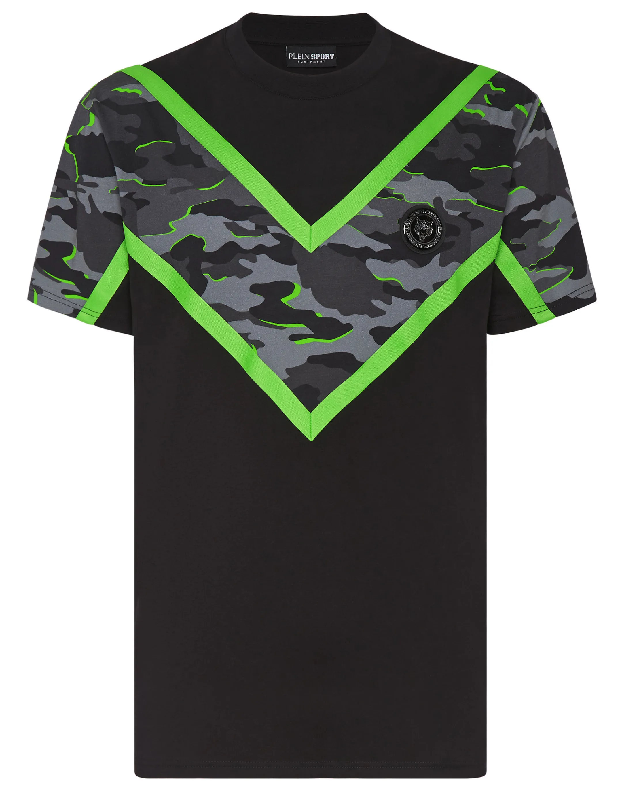 Flash Sale Plein Sport T-Shirt Round Neck Ss Neon Amazon Edition (Camouflage) Black+Green Fluo