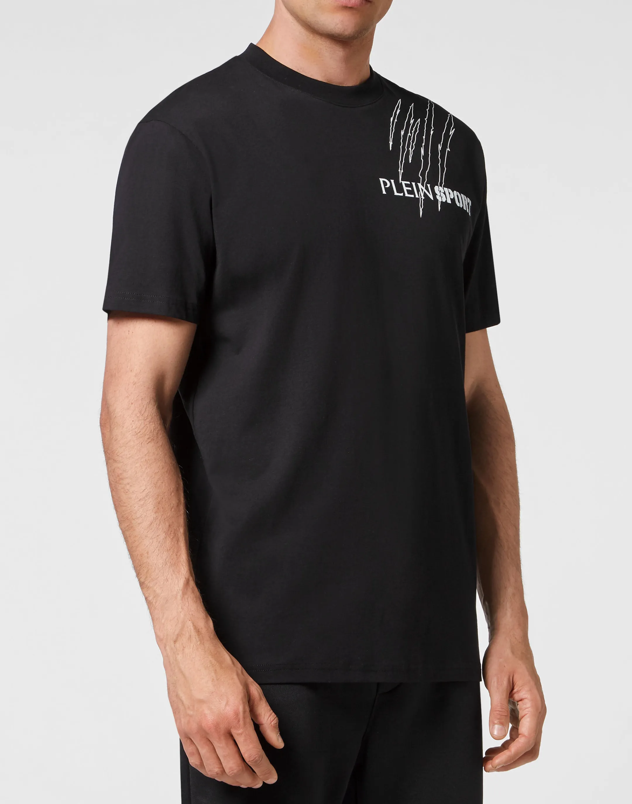 Flash Sale Plein Sport T-Shirt Round Neck Ss Scratch Black / White