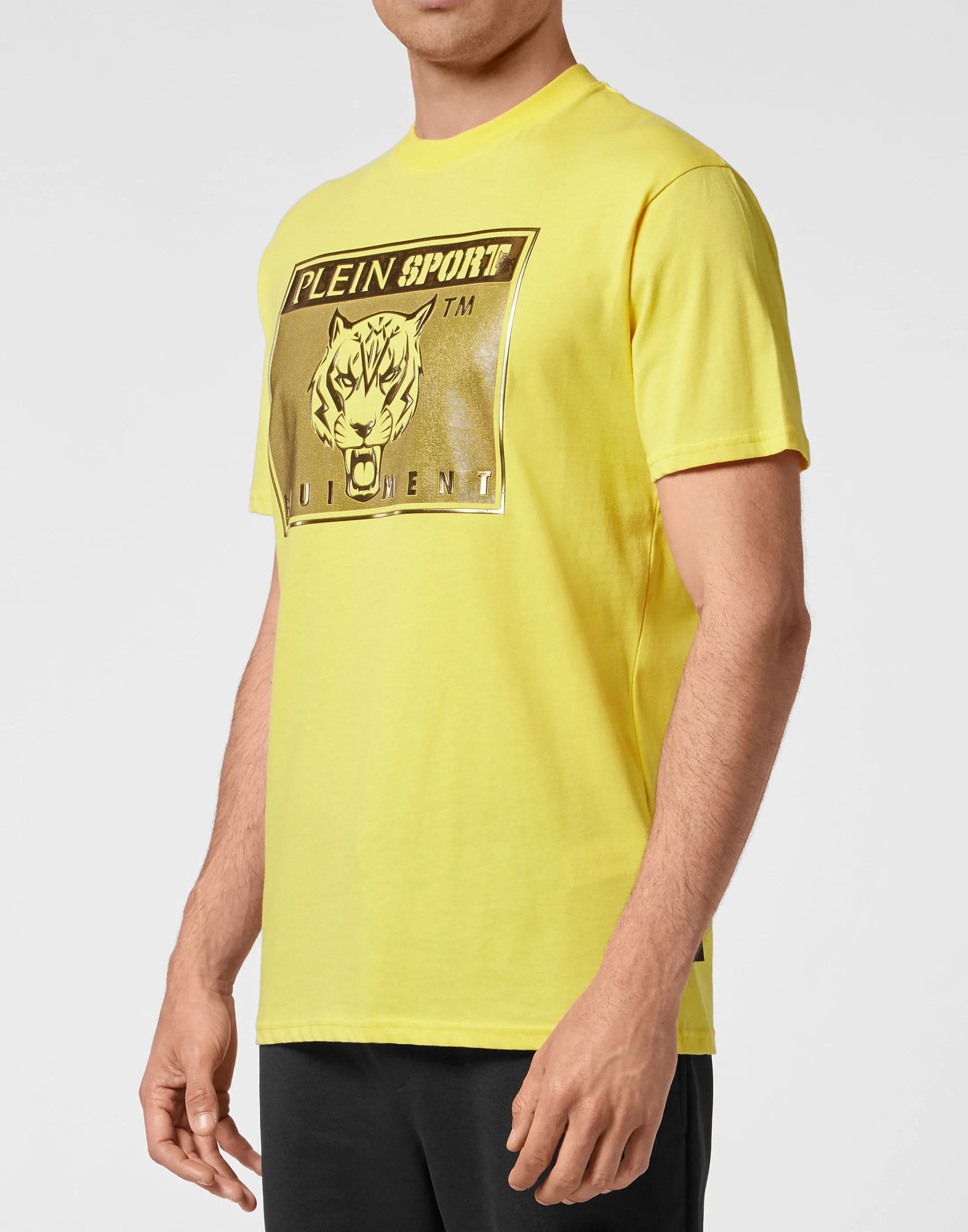 Online Plein Sport T-Shirt Round Neck Ss Statement Yellow