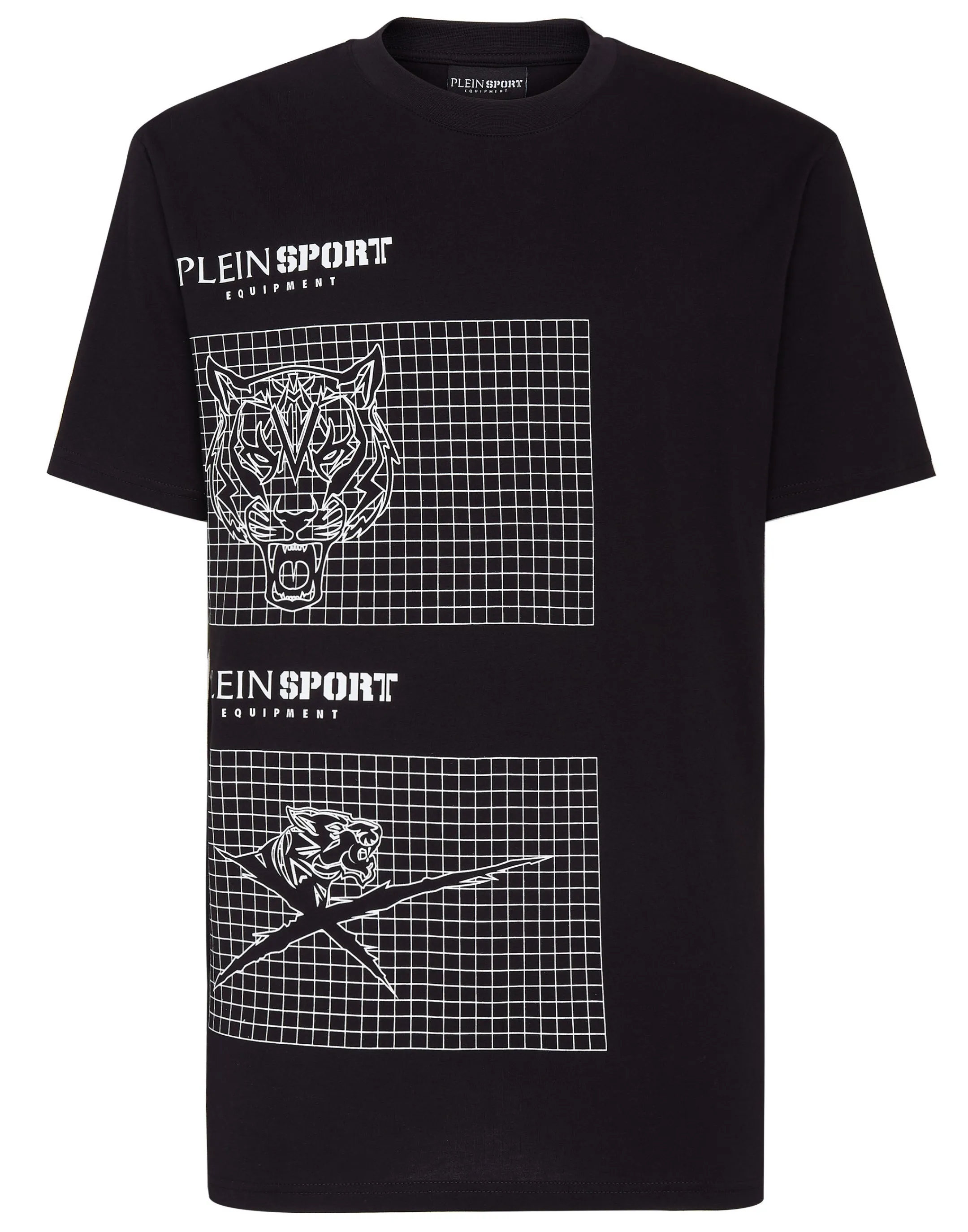 Store Plein Sport T-Shirt Round Neck Ss Tiger Black / White