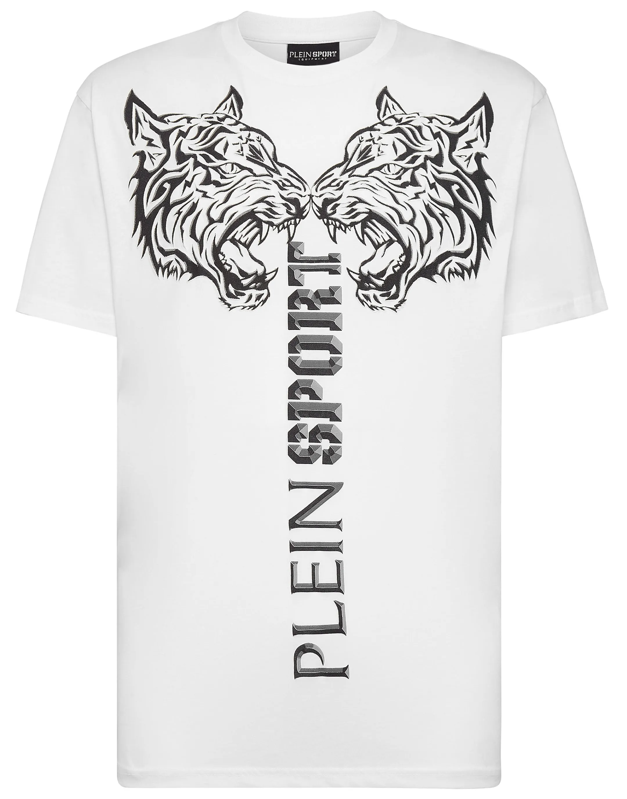 Store Plein Sport T-Shirt Round Neck Ss Tiger White / Black