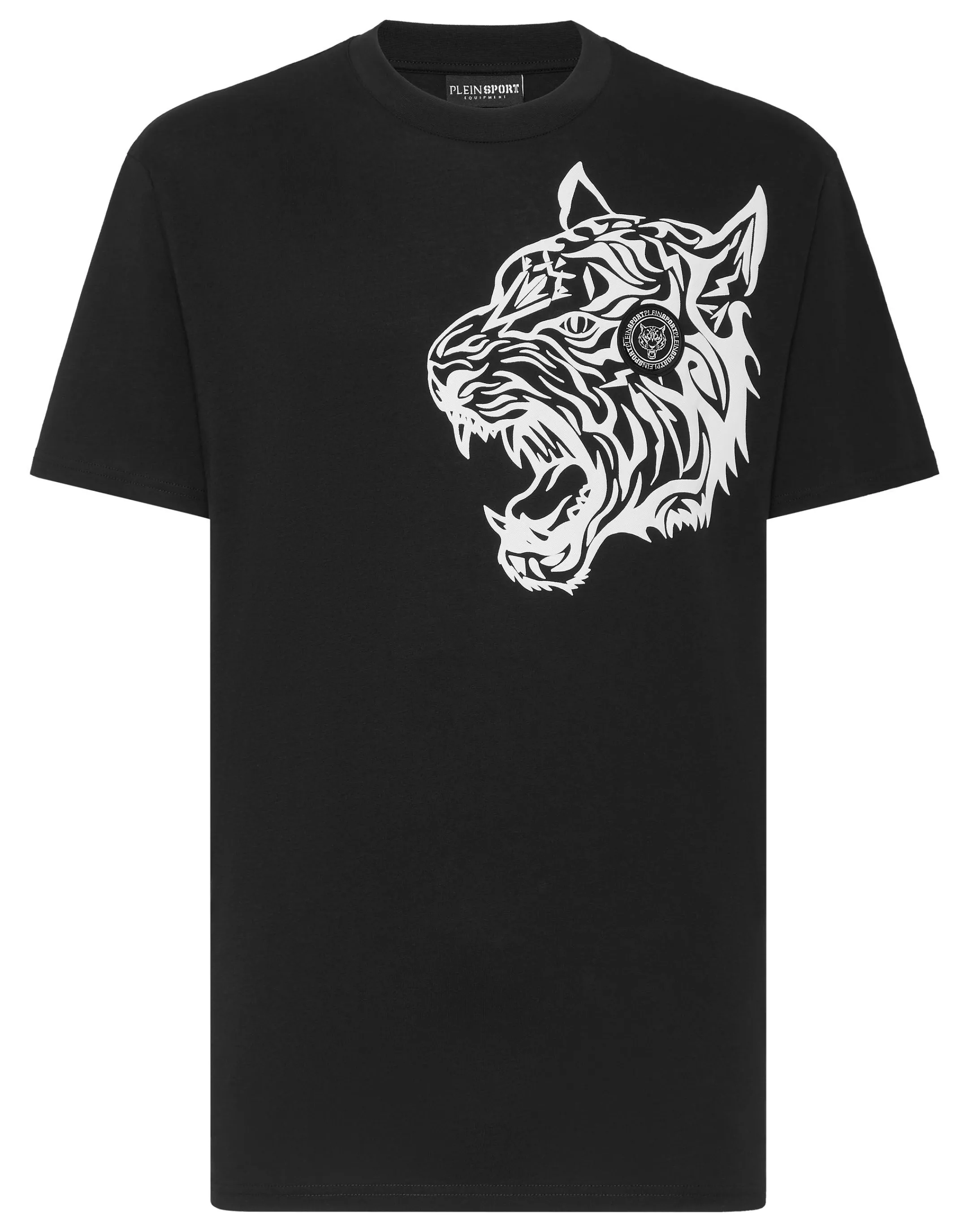 Hot Plein Sport T-Shirt Round Neck Ss Tiger Black / White