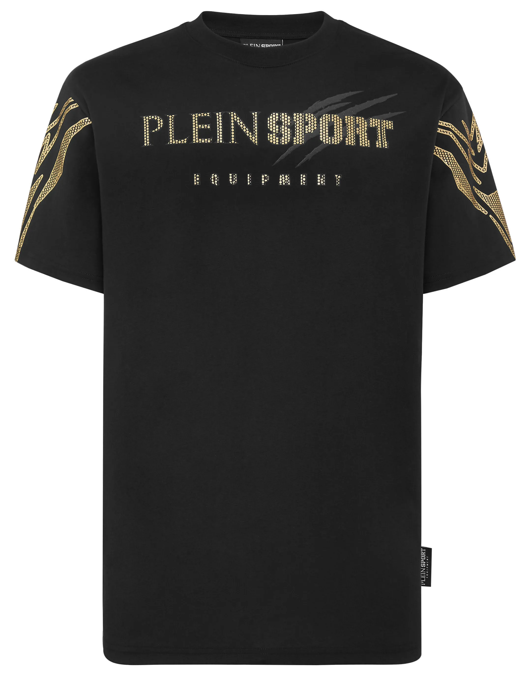 Cheap Plein Sport T-Shirt Round Neck Ss Tiger Black / Gold