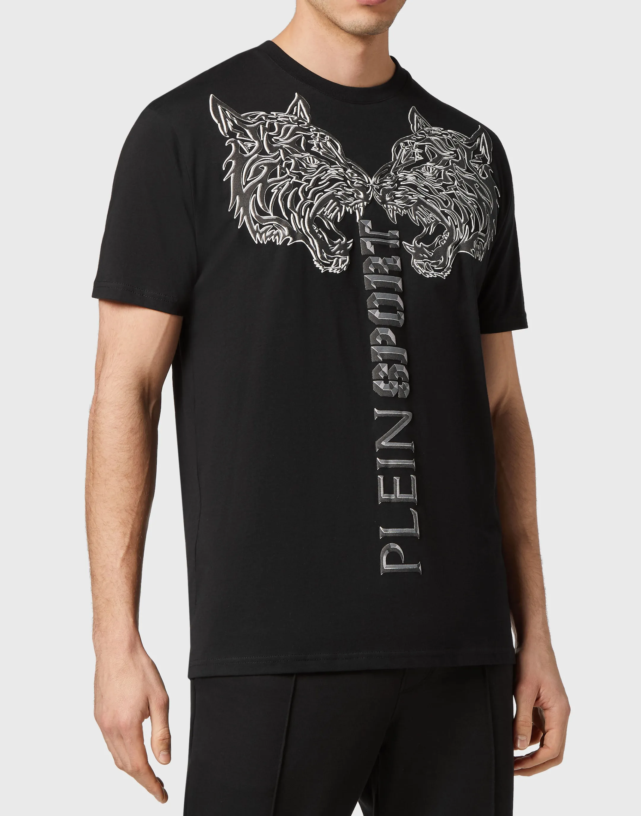 Shop Plein Sport T-Shirt Round Neck Ss Tiger Black / Black