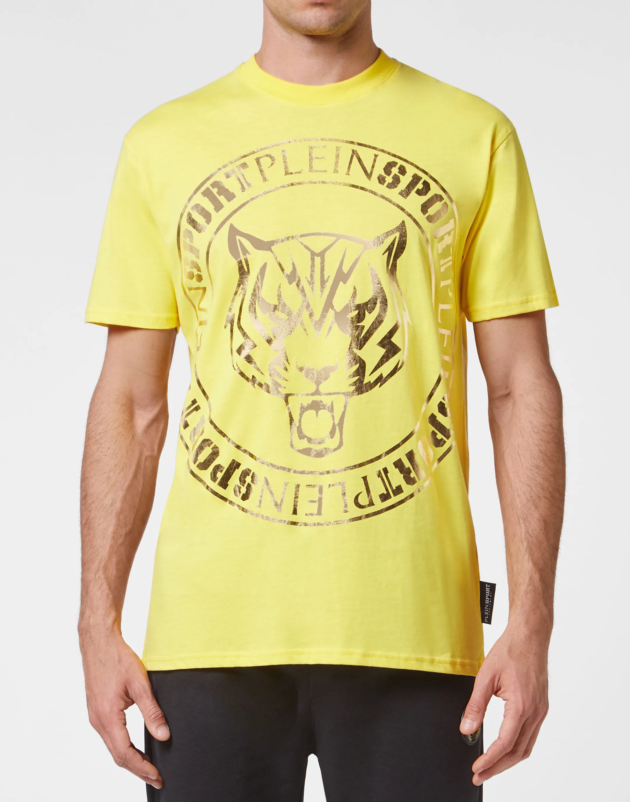 New Plein Sport T-Shirt Round Neck Ss Tiger Yellow