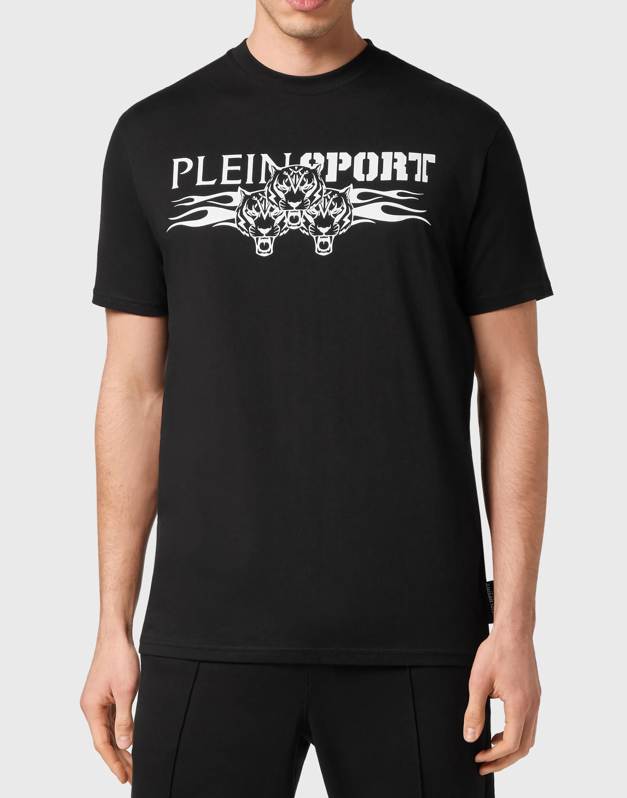 Shop Plein Sport T-Shirt Round Neck Ss Tiger Black / White