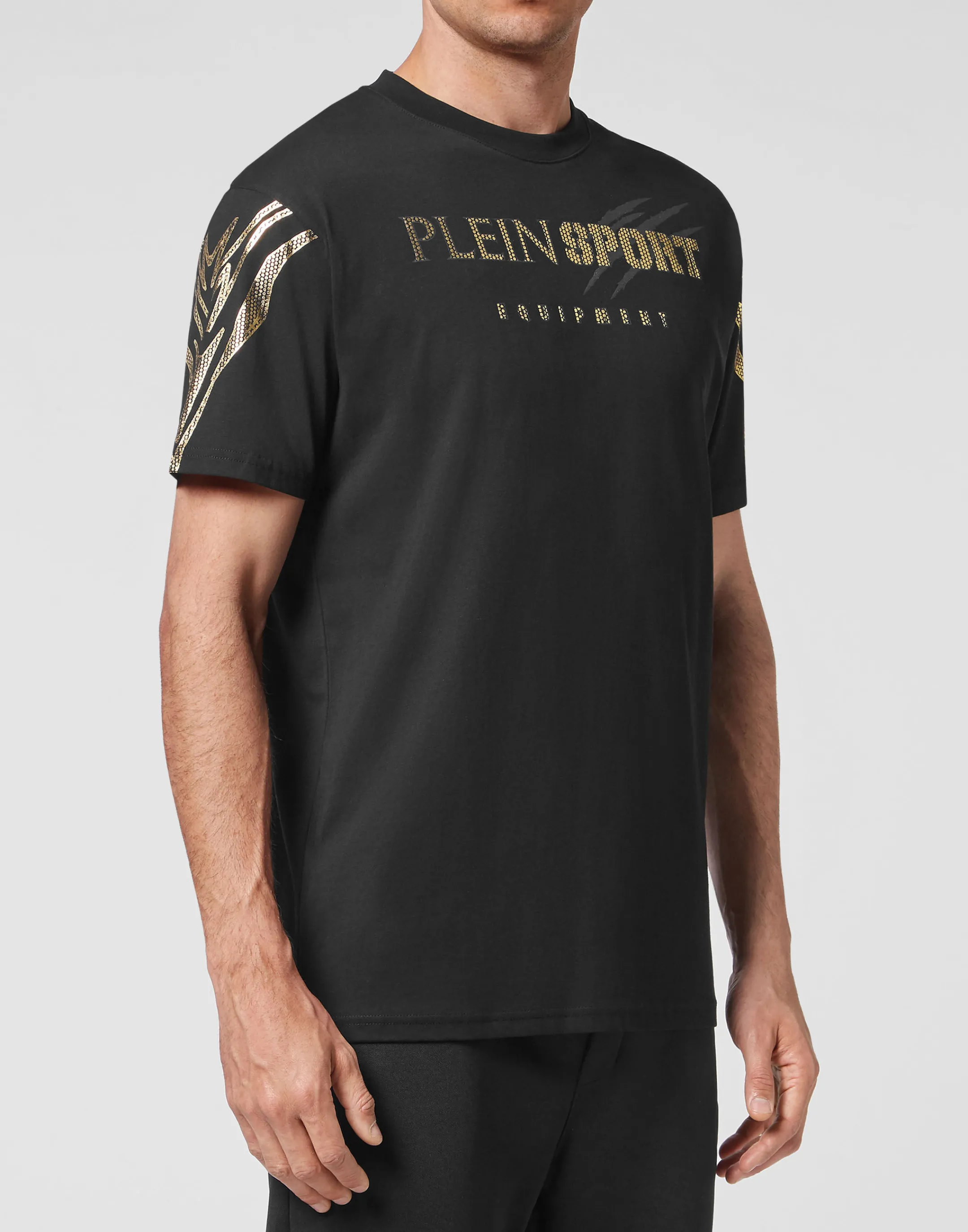 Cheap Plein Sport T-Shirt Round Neck Ss Tiger Black / Gold