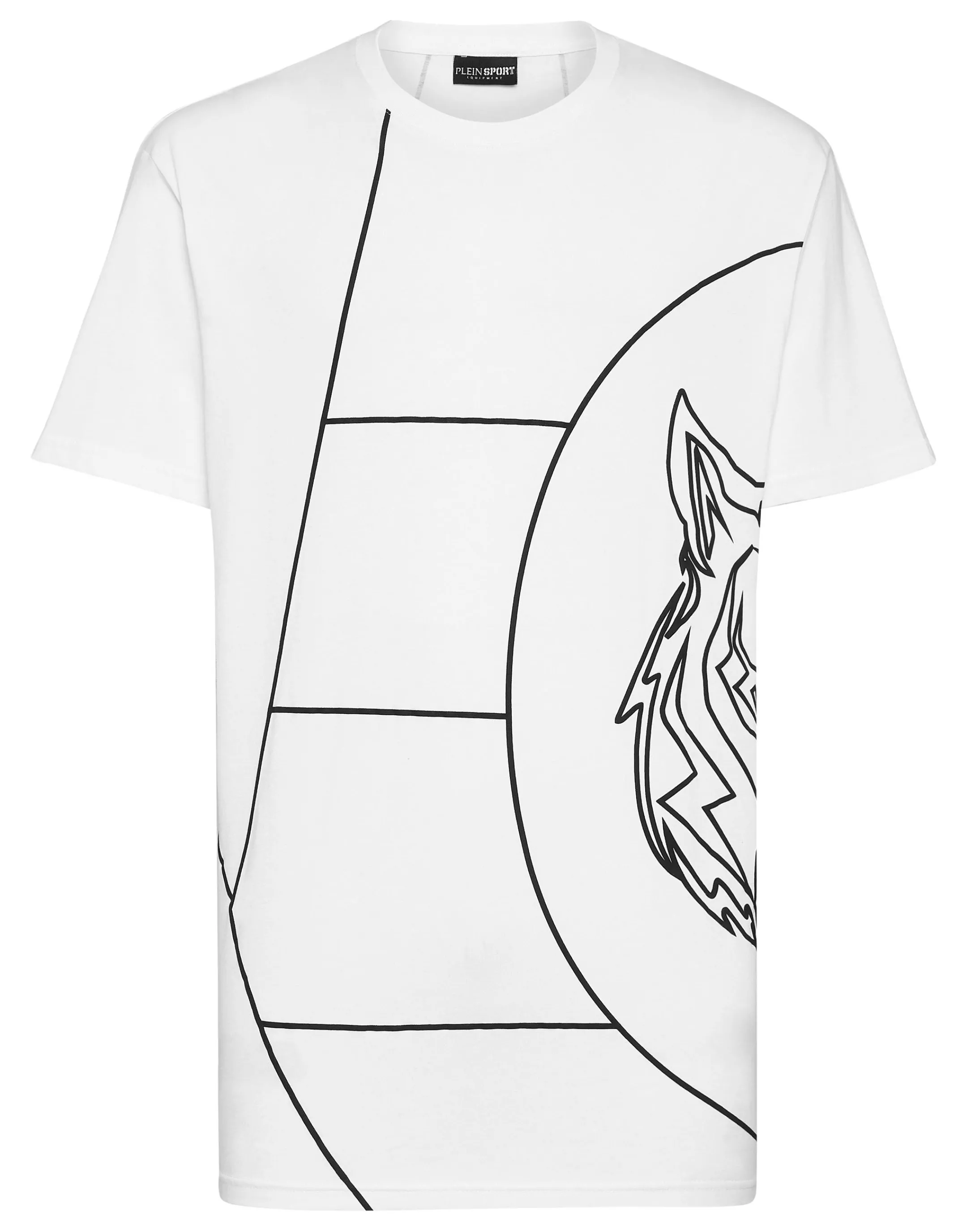 Cheap Plein Sport T-Shirt Round Neck Ss Tiger Court Edition White / Black