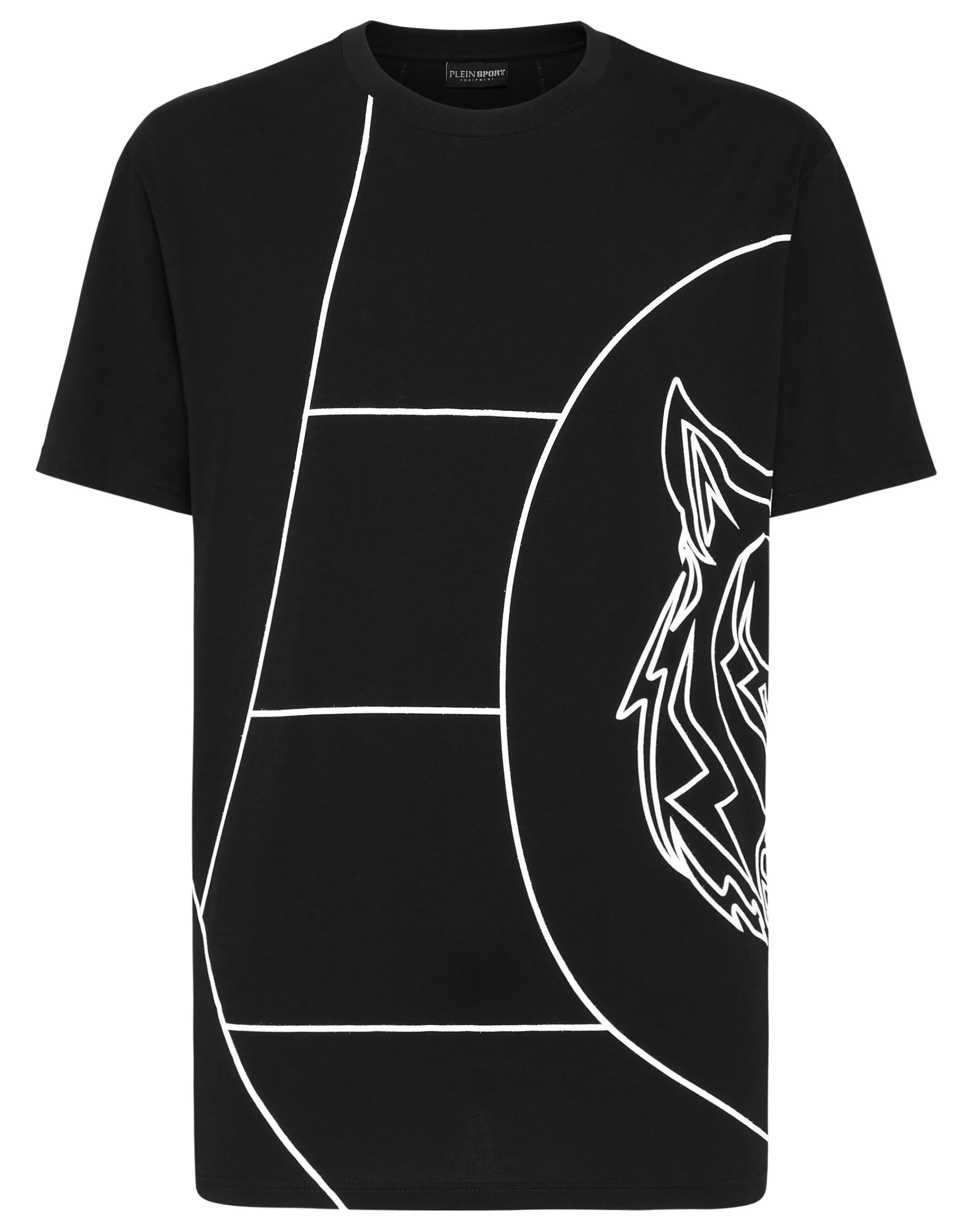 Shop Plein Sport T-Shirt Round Neck Ss Tiger Court Edition Black / White