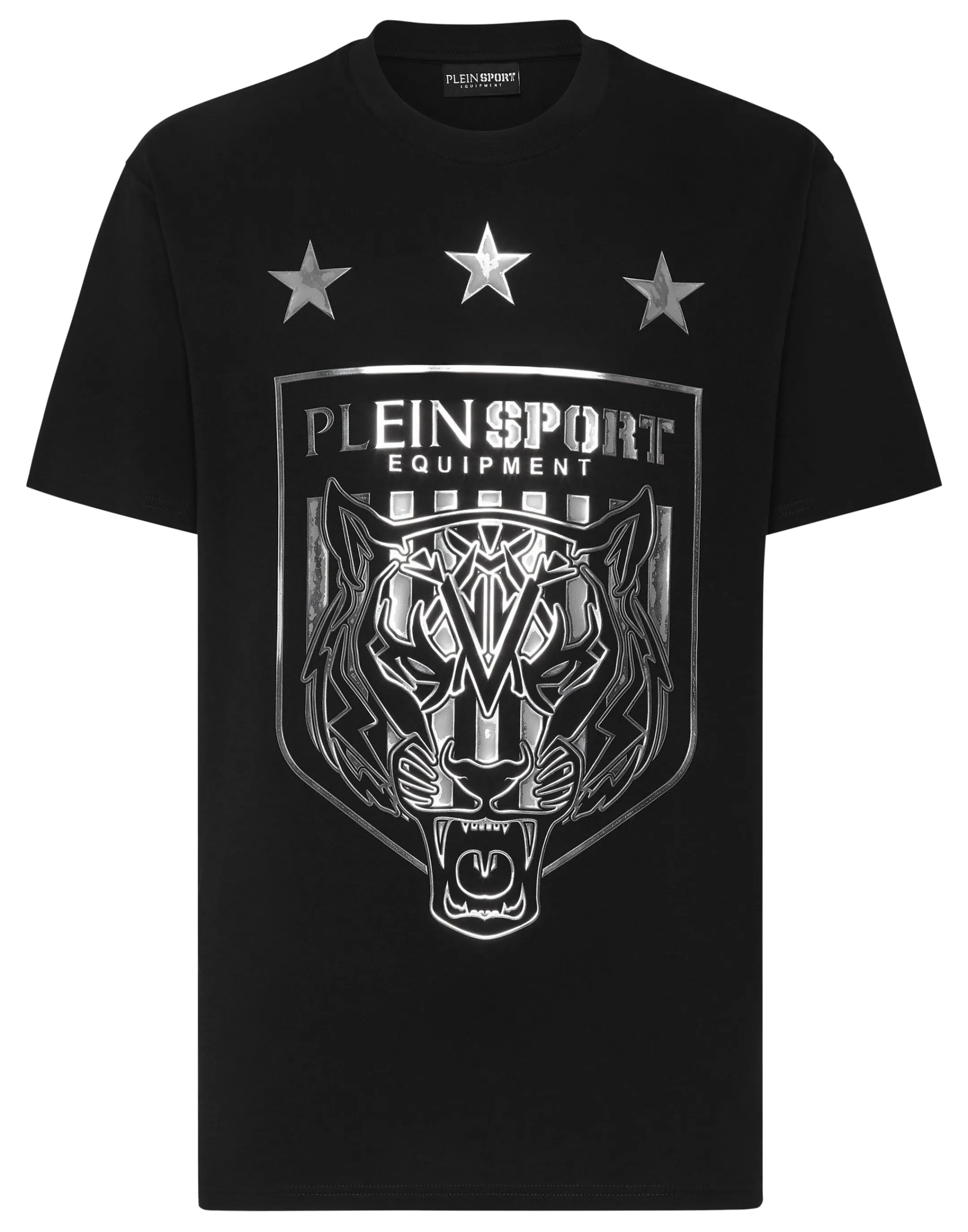 Store Plein Sport T-Shirt Round Neck Ss Tiger Crest Edition Black/Silver