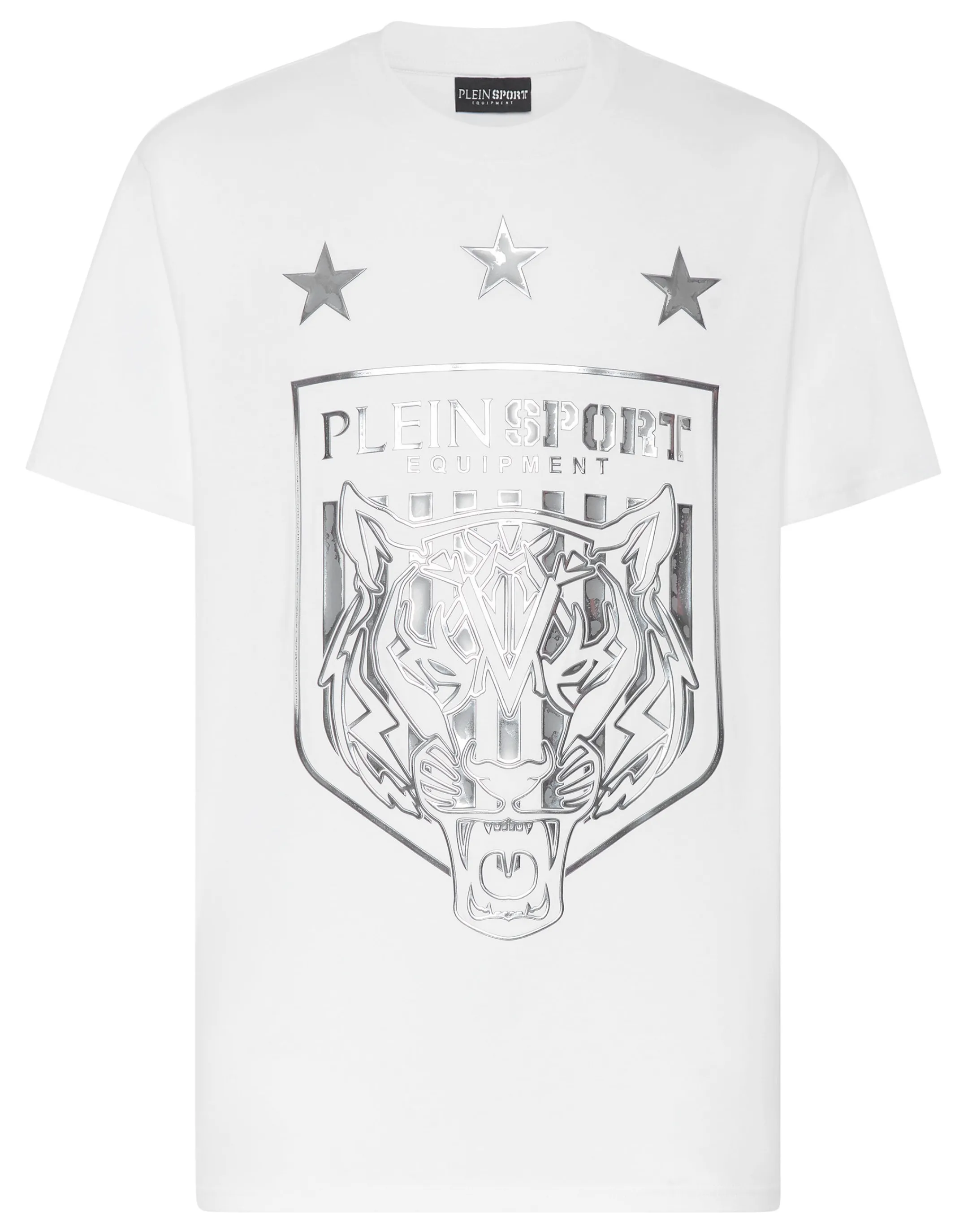 Shop Plein Sport T-Shirt Round Neck Ss Tiger Crest Edition White/Silver