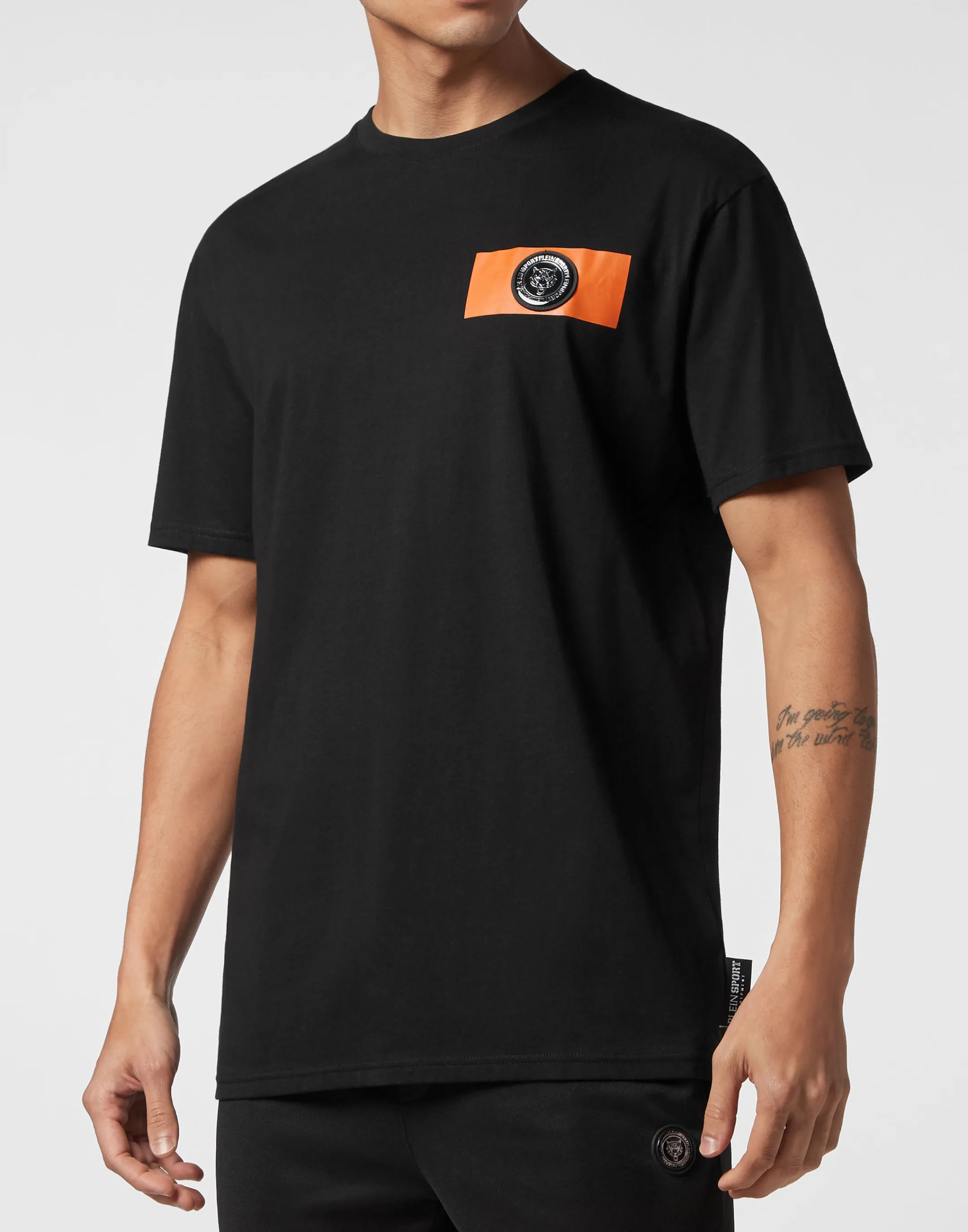 Store Plein Sport T-Shirt Round Neck Ss Tiger Crest Edition Black / Orange