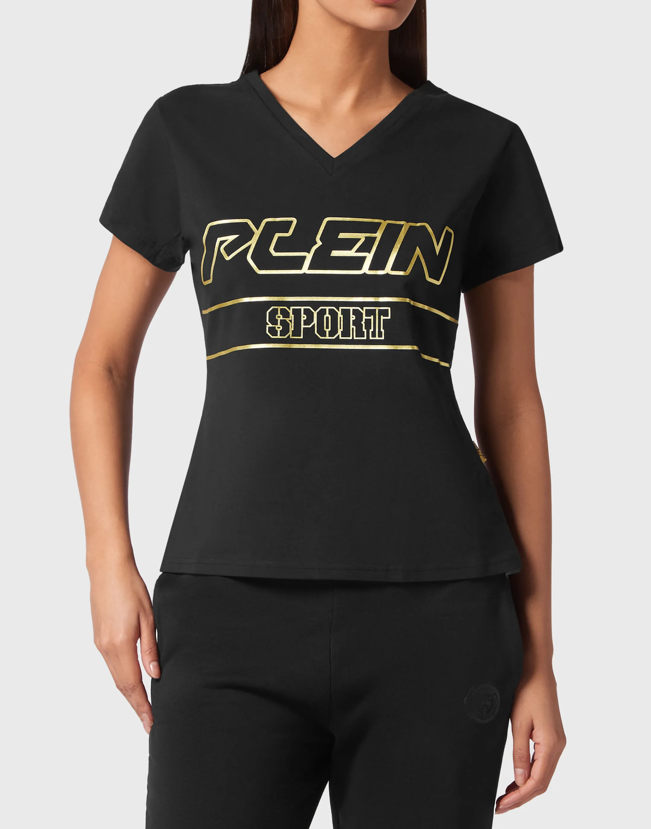 Best Plein Sport T-Shirt V-Neck Black