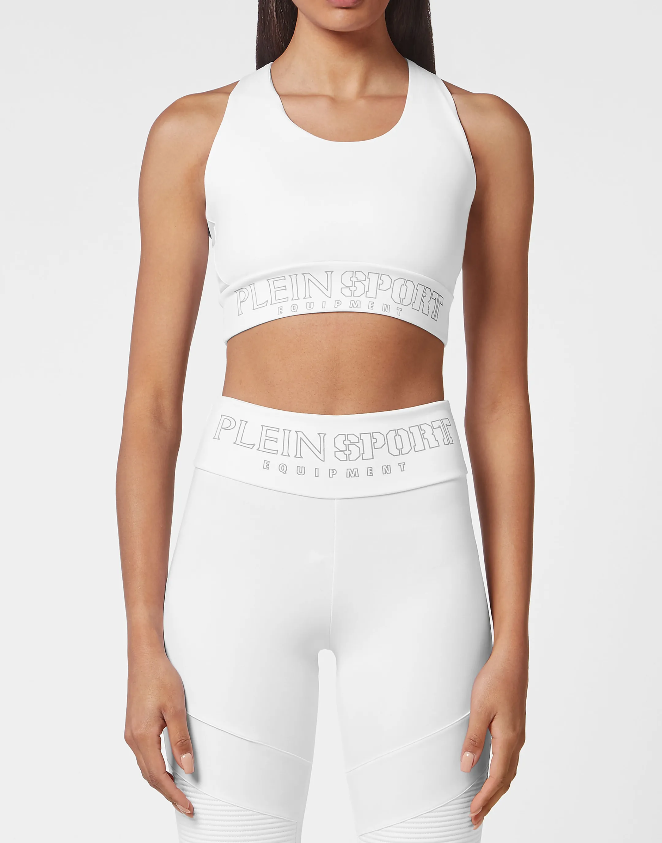 Shop Plein Sport Workout Jogging Top Statement White